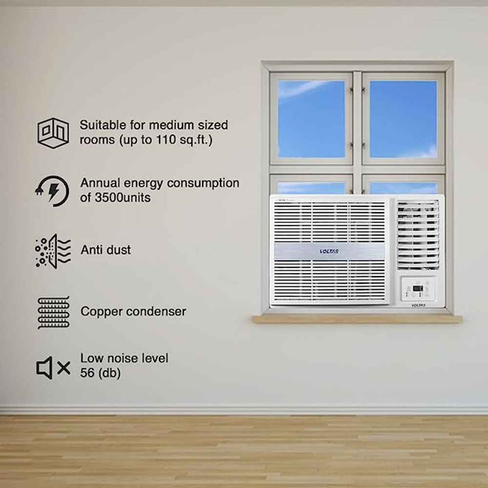 VOLTAS Vertis 2 in 1 Convertible 1 Ton 5 Star Inverter Window AC with Dual Filter Protection (Copper Condenser, 125V Vertis Pearl) VOLTAS Vertis 2 in 1 Convertible 1 Ton 5 Star Inverter Window AC with Dual Filter Protection (Copper Condenser, 125V Vertis Pearl)_6