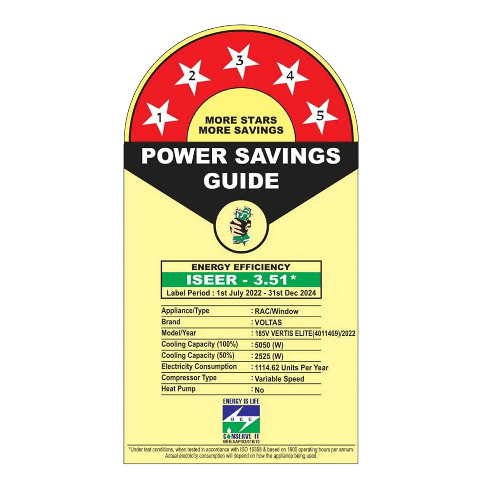 VOLTAS 185V Vertis Elite 1.5 Ton 5 Star Inverter Window AC (Copper Condenser, Anti Dust Filter)_3