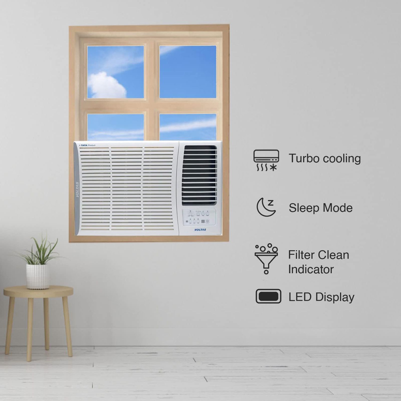 VOLTAS Vertis 2 in 1 Convertible 1.5 Ton 3 Star Inverter Window AC with Anti Dust Filter (Copper Condenser, 183V Vertis Pearl) VOLTAS Vertis 2 in 1 Convertible 1.5 Ton 3 Star Inverter Window AC with Anti Dust Filter (Copper Condenser, 183V Vertis Pearl)_8