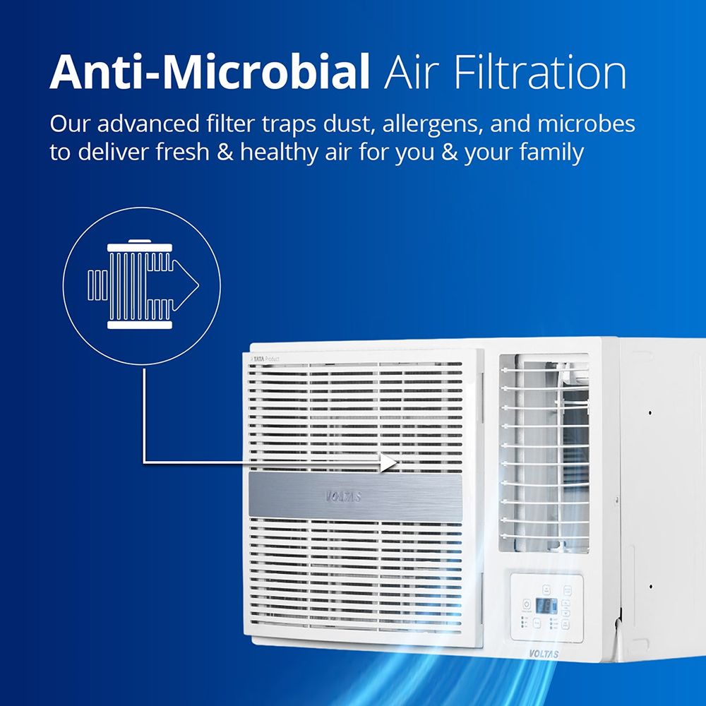VOLTAS Vectra 1.5 Ton 3 Star Window AC ( Copper Condenser, Anti Dust Filter, 183 Vectra Pearl )_13