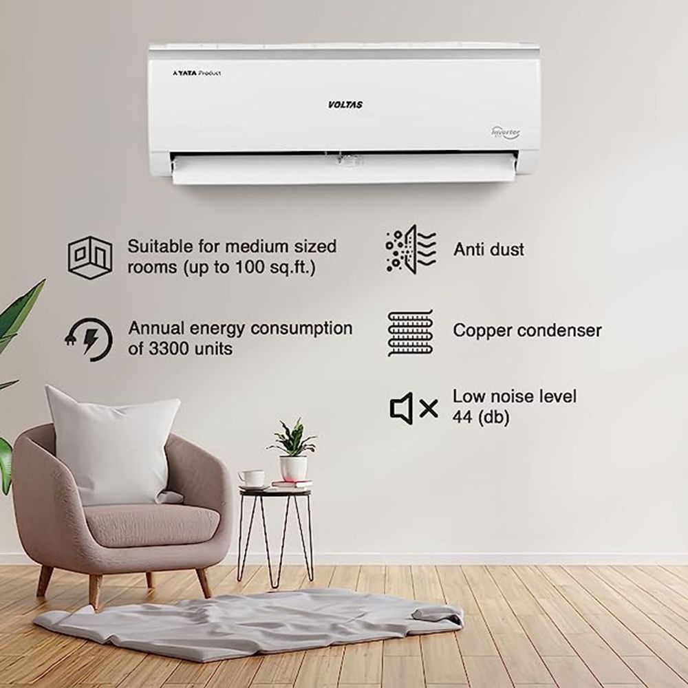 VOLTAS Vectra 4 in 1 Convertible 1 Ton 3 Star Inverter Split AC with Anti Dust Filter (Copper Condenser, 123V Vectra Elite)_9