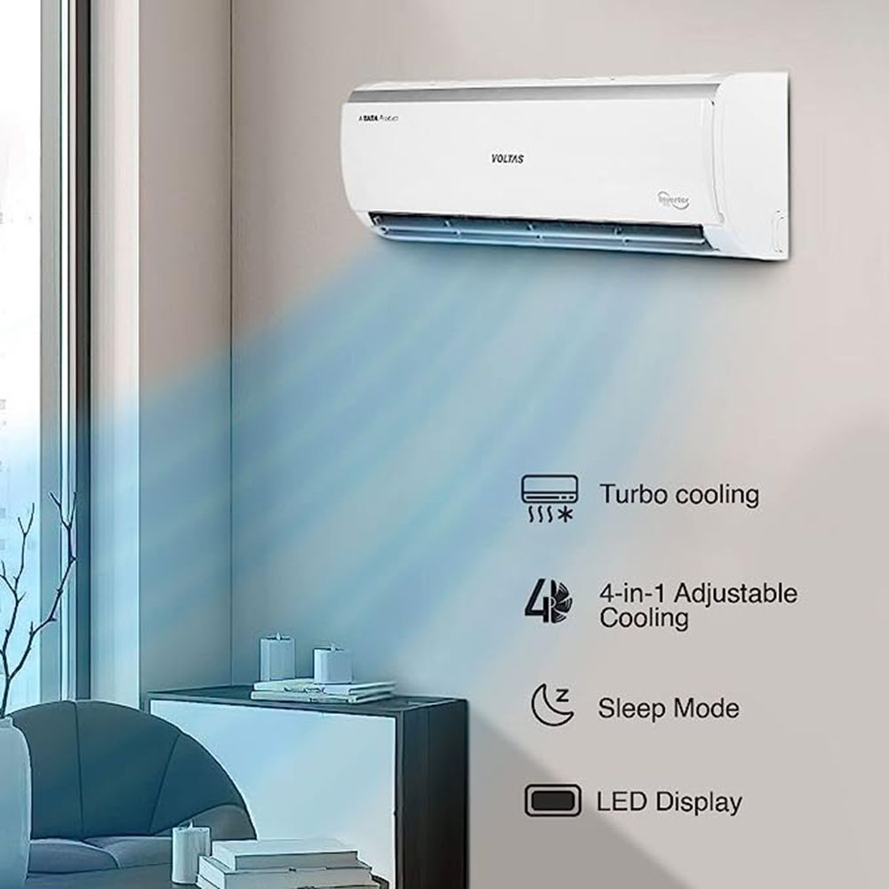 VOLTAS Vectra 4 in 1 Convertible 1 Ton 3 Star Inverter Split AC with Anti Dust Filter (Copper Condenser, 123V Vectra Elite)_10