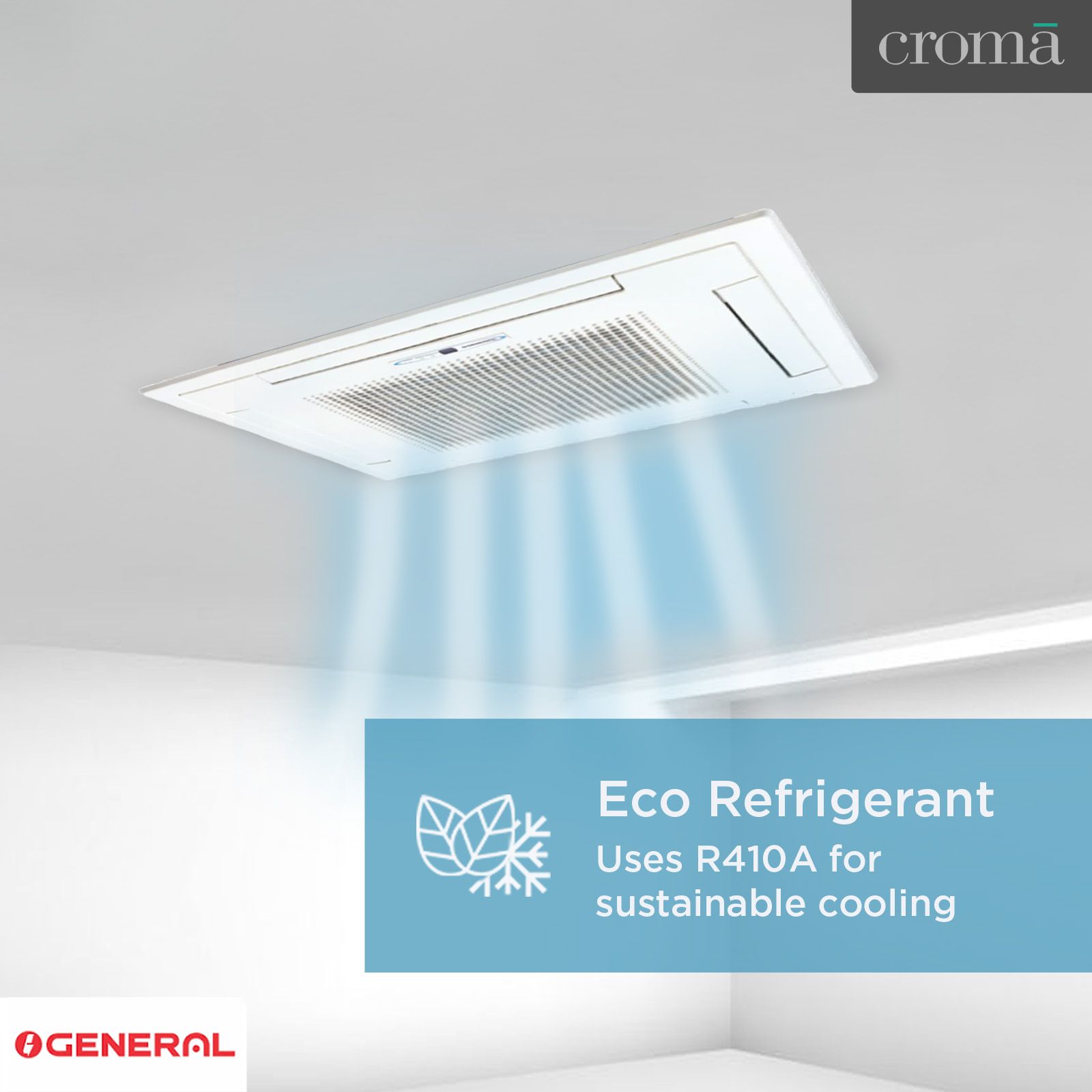 O GENERAL 3 Ton Cassette Split AC (Copper Condenser, Anti Dust Filter, AUG36FUAS)_8