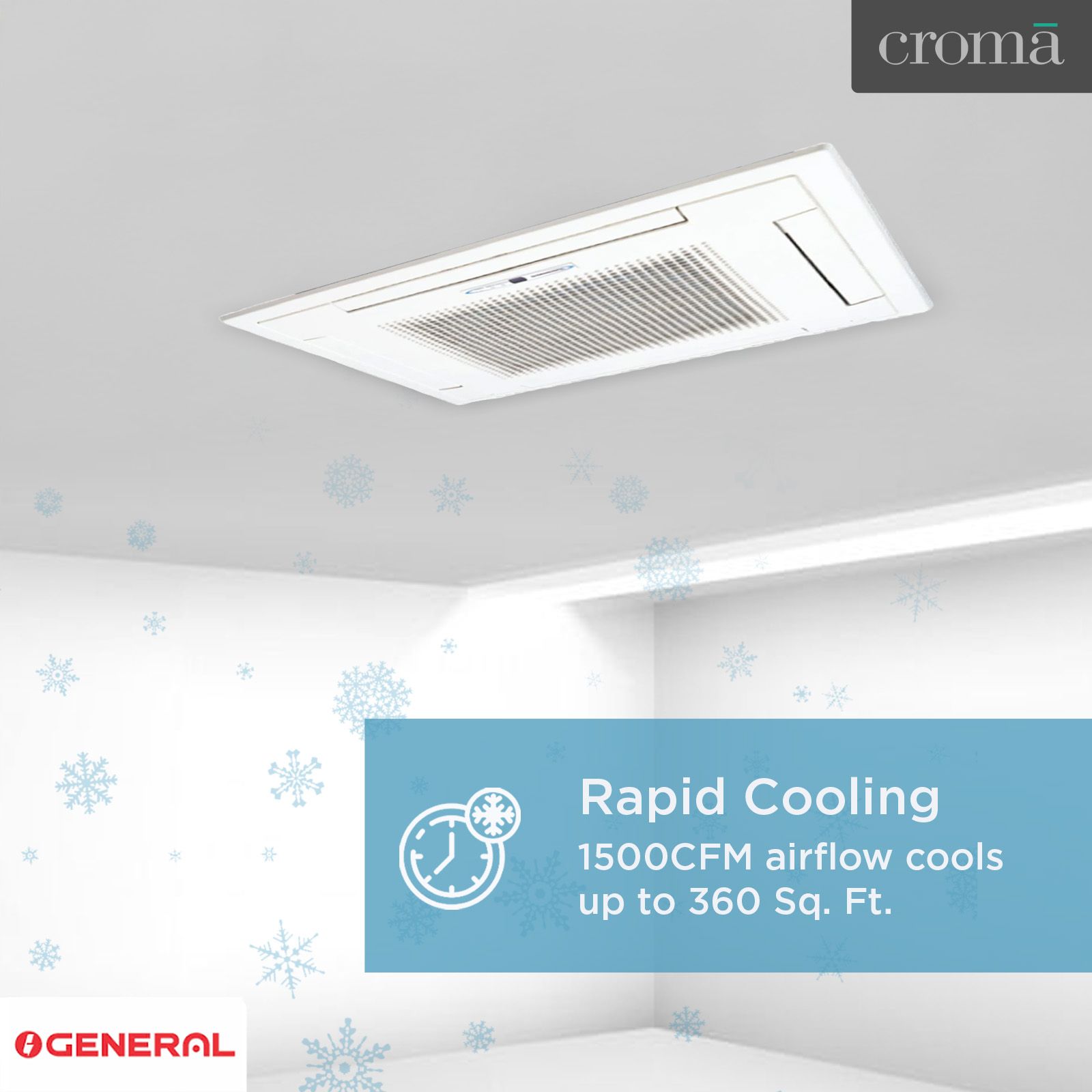 O GENERAL 3 Ton Cassette Split AC (Copper Condenser, Anti Dust Filter, AUG36FUAS)_3
