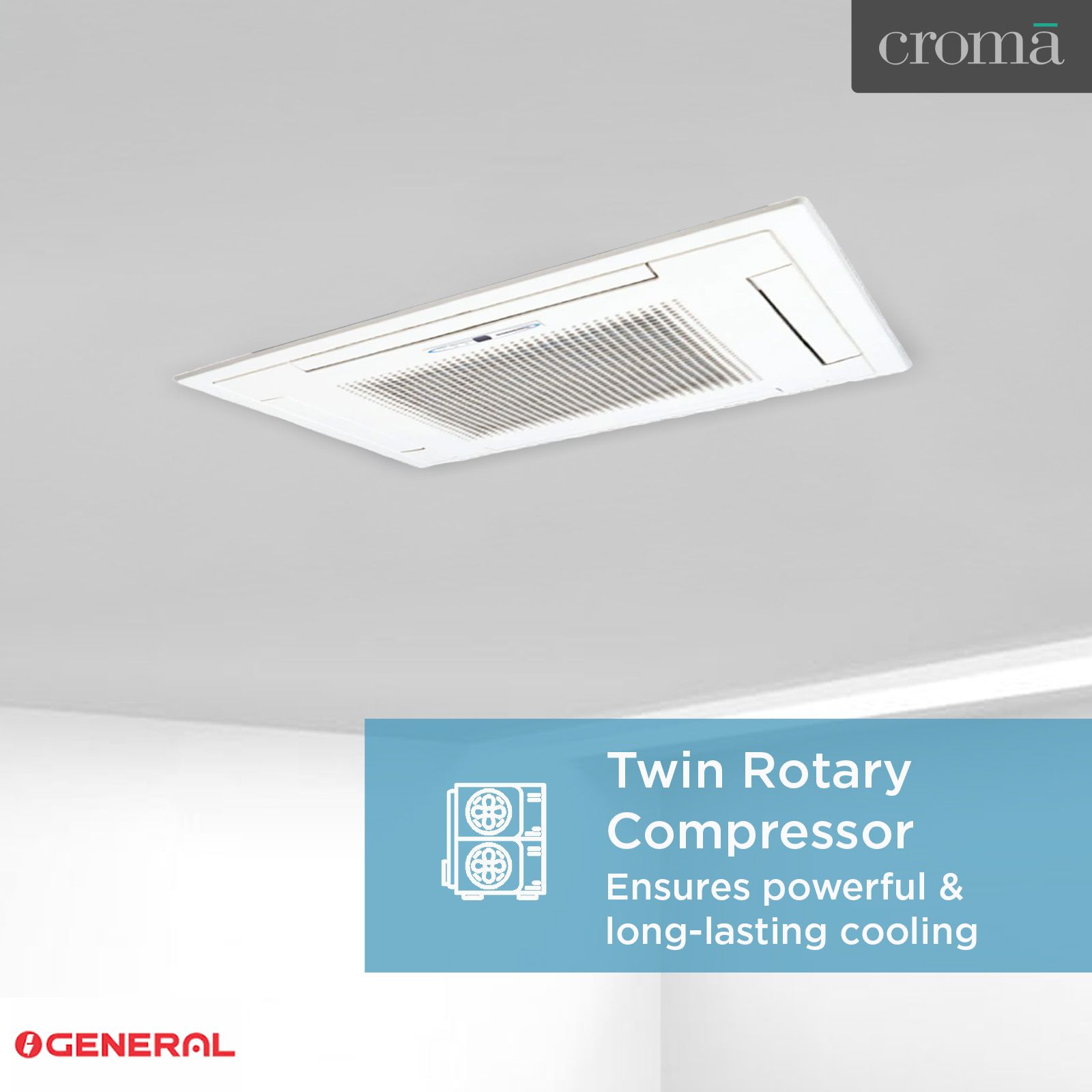 O GENERAL 3 Ton Cassette Split AC (Copper Condenser, Anti Dust Filter, AUG36FUAS)_4