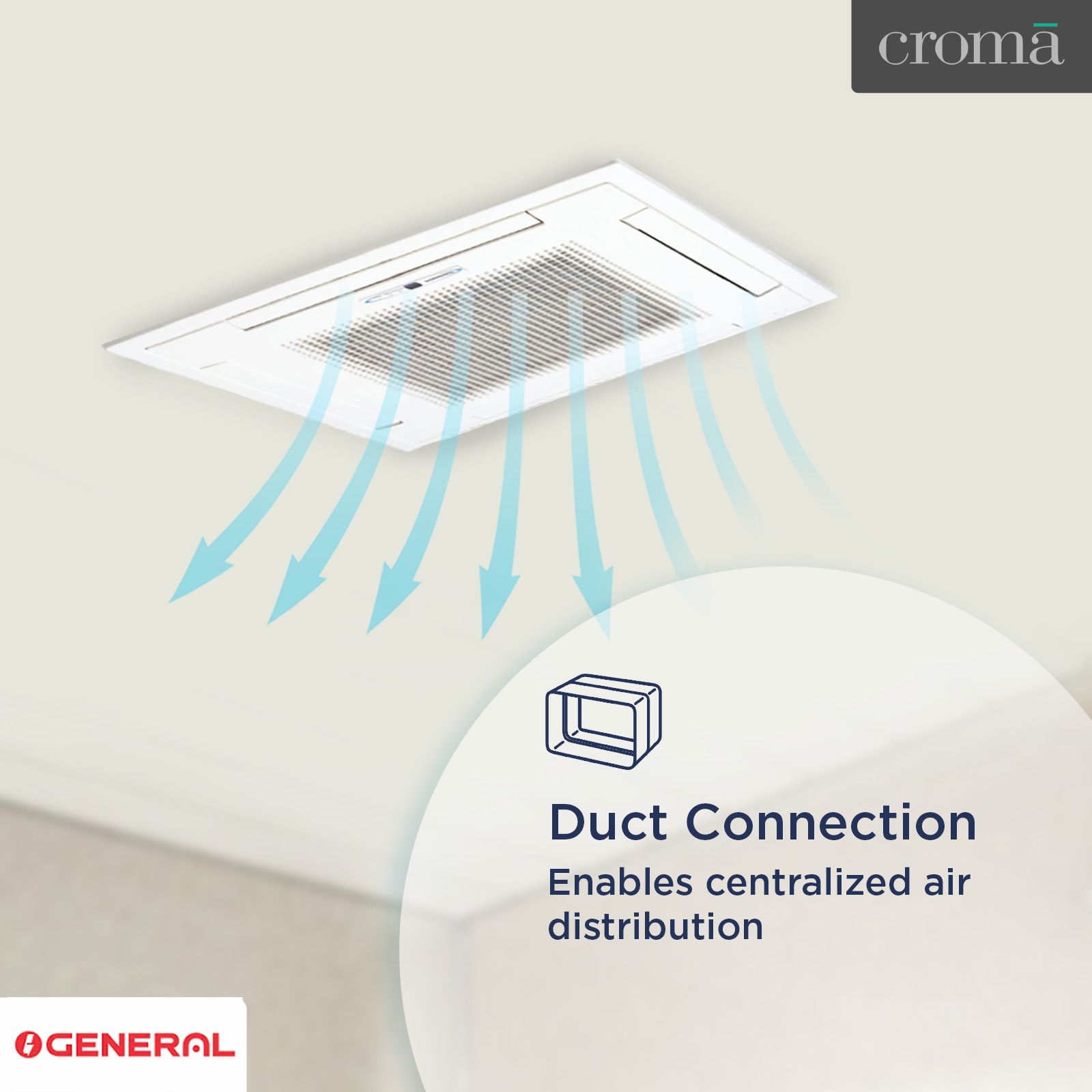 O GENERAL 4.1 Ton Cassette Split AC (Copper Condenser, Anti Dust Filter, AUG54FUAS)_6