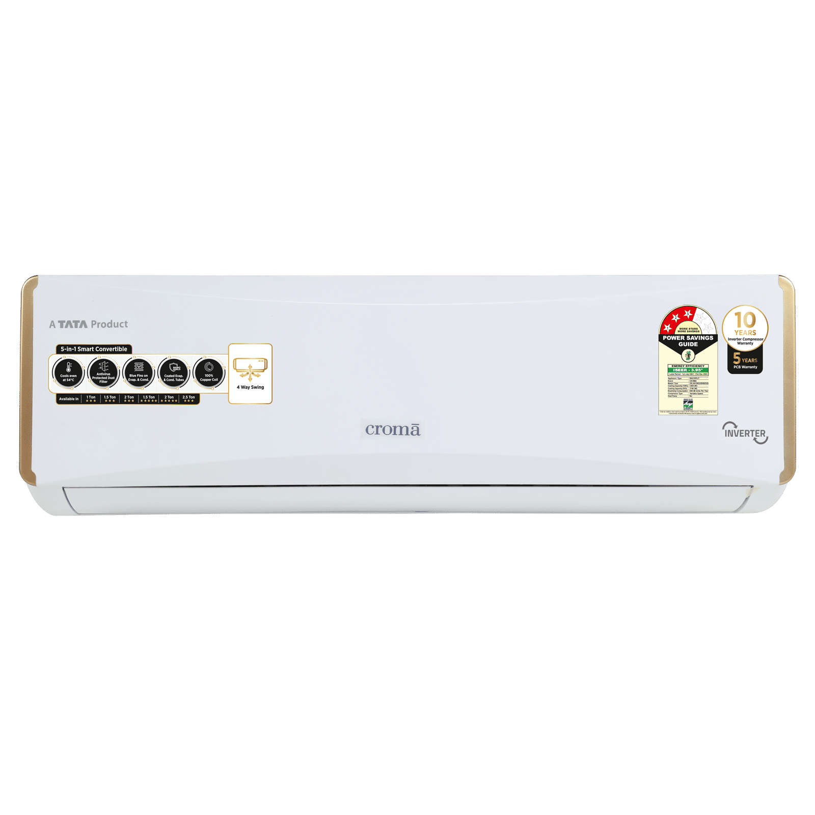Croma 5 in 1 Convertible 1 Ton 3 Star Inverter Split AC with Dust Filter (Copper Condenser) Croma 5 in 1 Convertible 1 Ton 3 Star Inverter Split AC with Dust Filter (Copper Condenser)_1