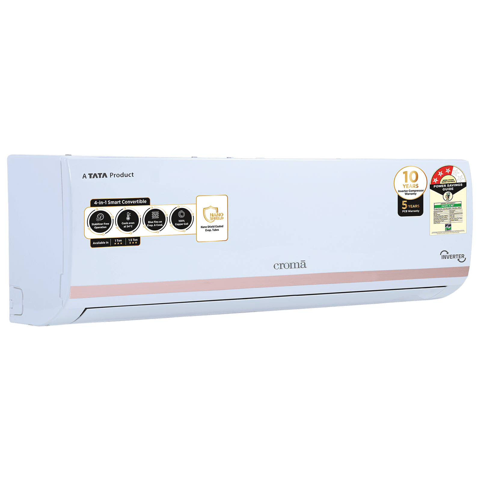 Croma 4 in 1 Convertible 1 Ton 3 Star Inverter Split AC with Dust Filter (Copper Condenser, CRLA012IND283257) Croma 4 in 1 Convertible 1 Ton 3 Star Inverter Split AC with Dust Filter (Copper Condenser, CRLA012IND283257)_10