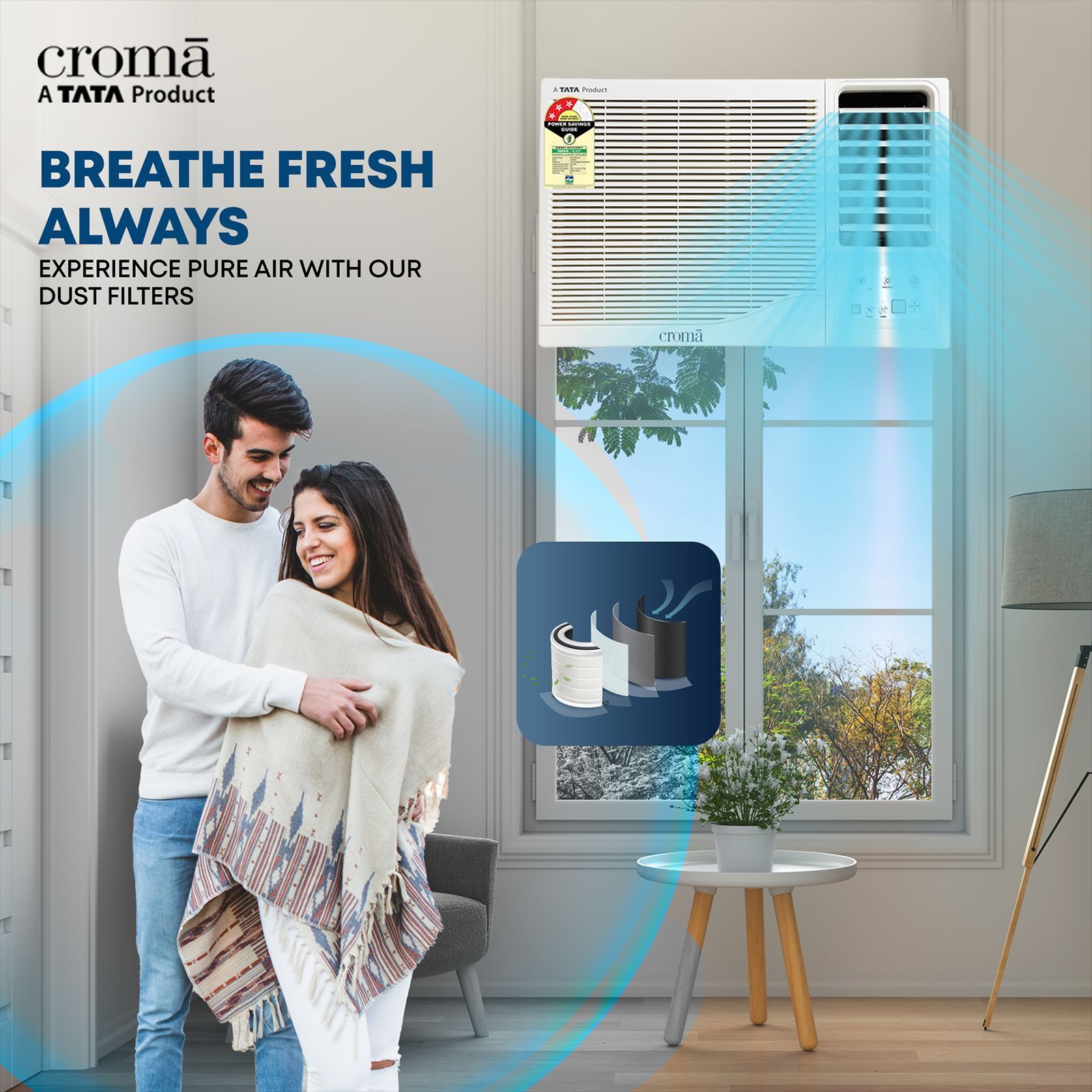 Croma 1 Ton 3 Star Fixed Speed Window AC (Copper Condenser, Dust Filter, CRLA012WAD193305)_12
