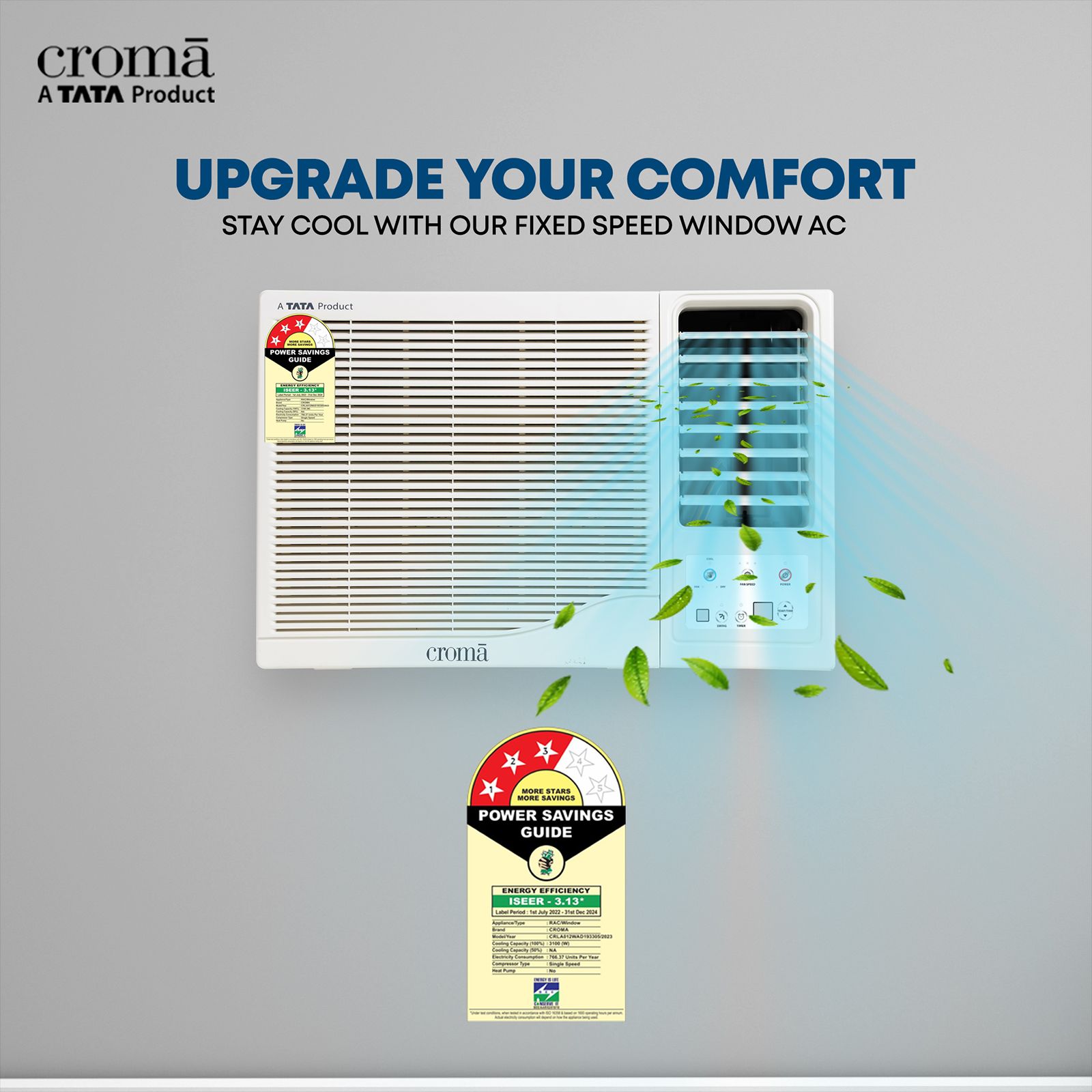 Croma 1 Ton 3 Star Fixed Speed Window AC (Copper Condenser, Dust Filter, CRLA012WAD193305)_9