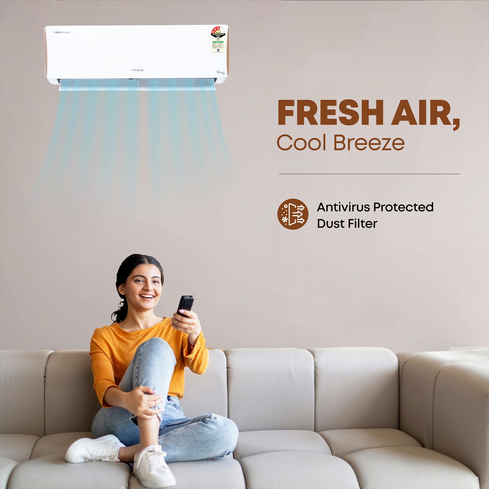 Croma 4 in 1 Convertible 1.5 Ton 3 Star Inverter Split AC with Dust Filter (Copper Condenser, CRLA018IND199454) Croma 4 in 1 Convertible 1.5 Ton 3 Star Inverter Split AC with Dust Filter (Copper Condenser, CRLA018IND199454)_13