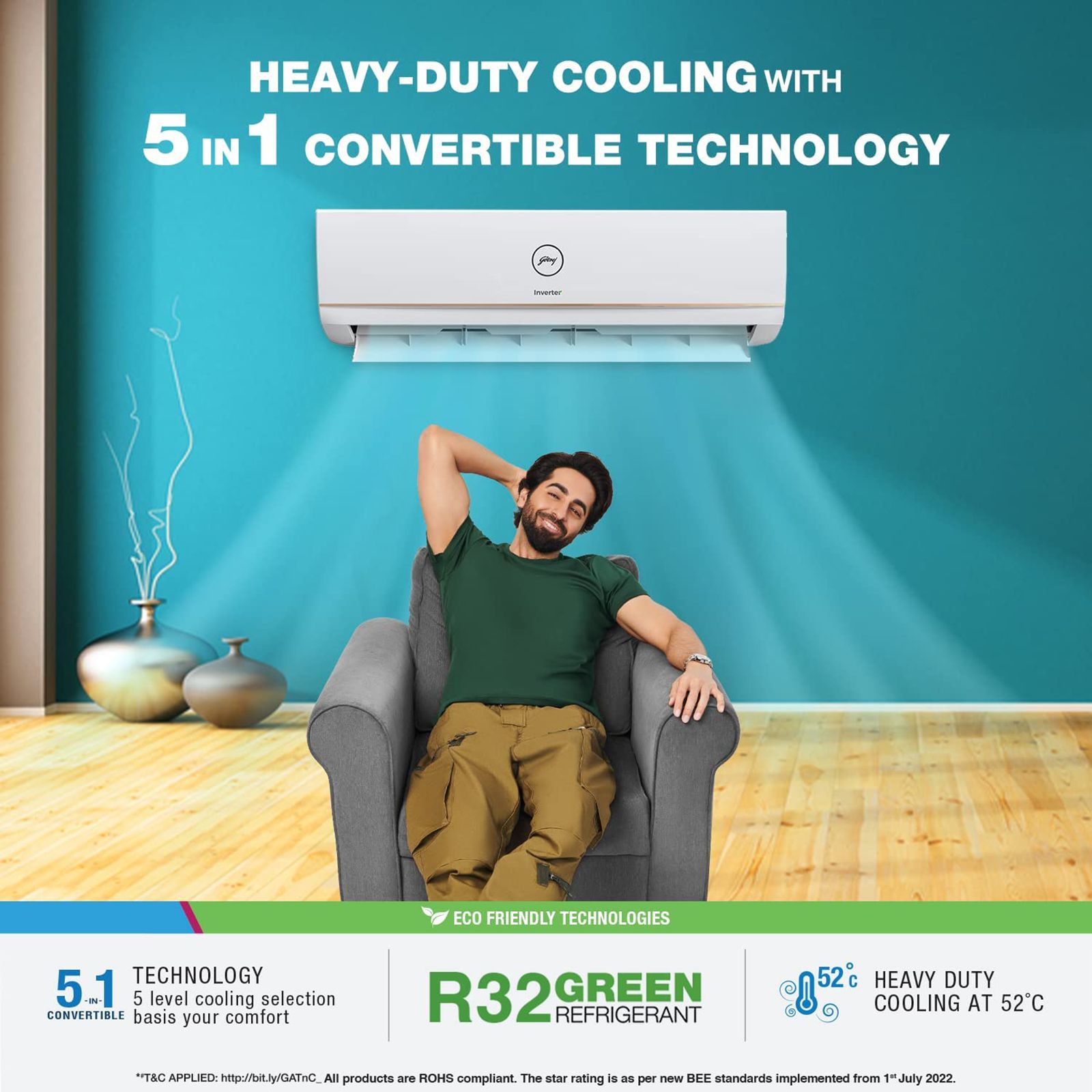 Godrej 5 in 1 Convertible 1 Ton 3 Star Inverter Split AC with Anti-Dust Filter (Copper Condenser, SIC 12TTC3-WWA) Godrej 5 in 1 Convertible 1 Ton 3 Star Inverter Split AC with Anti-Dust Filter (Copper Condenser, SIC 12TTC3-WWA)_8