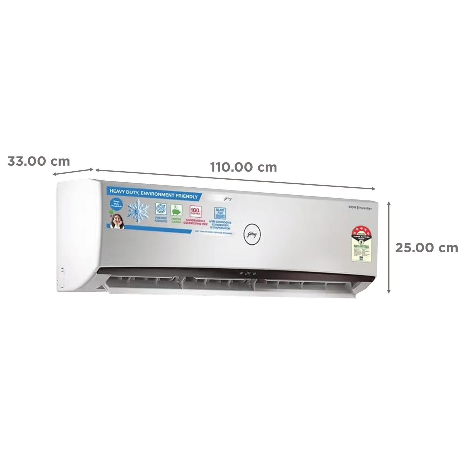 Godrej L Series 5 in 1 Convertible 2 Ton 5 Star Inverter Split AC with Hydrophilic Blue Fins (Copper Condenser, GODJ 2T SIC 24LTC5-WWR) Godrej L Series 5 in 1 Convertible 2 Ton 5 Star Inverter Split AC with Hydrophilic Blue Fins (Copper Condenser, GODJ 2T SIC 24LTC5-WWR)_3