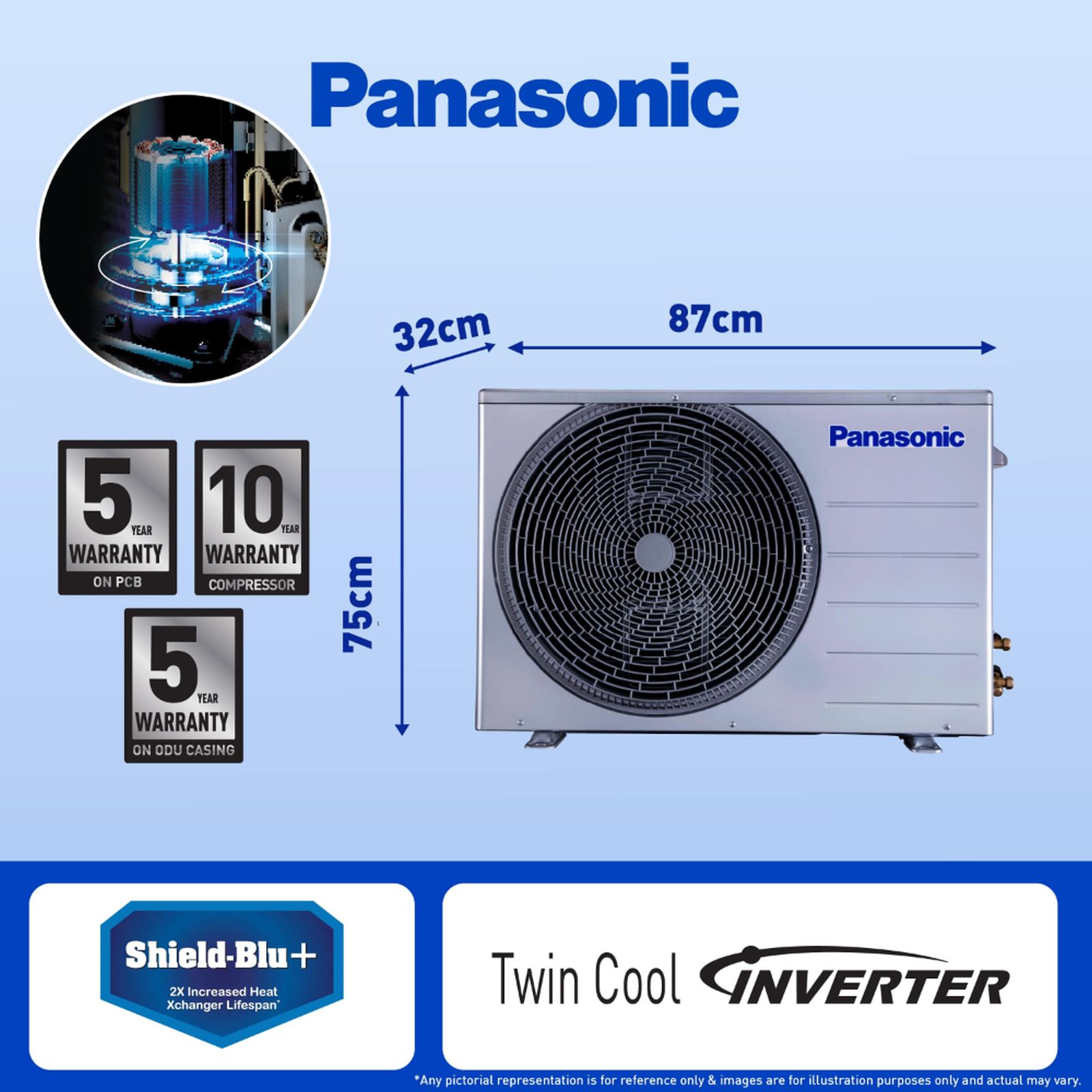 Panasonic QU 7 in 1 Convertible 2.2 Ton 4 Star Inverter Split Smart AC with Voice Assistant (Copper Condenser, CS/CU-QU26AKYF) Panasonic QU 7 in 1 Convertible 2.2 Ton 4 Star Inverter Split Smart AC with Voice Assistant (Copper Condenser, CS/CU-QU26AKYF)_11