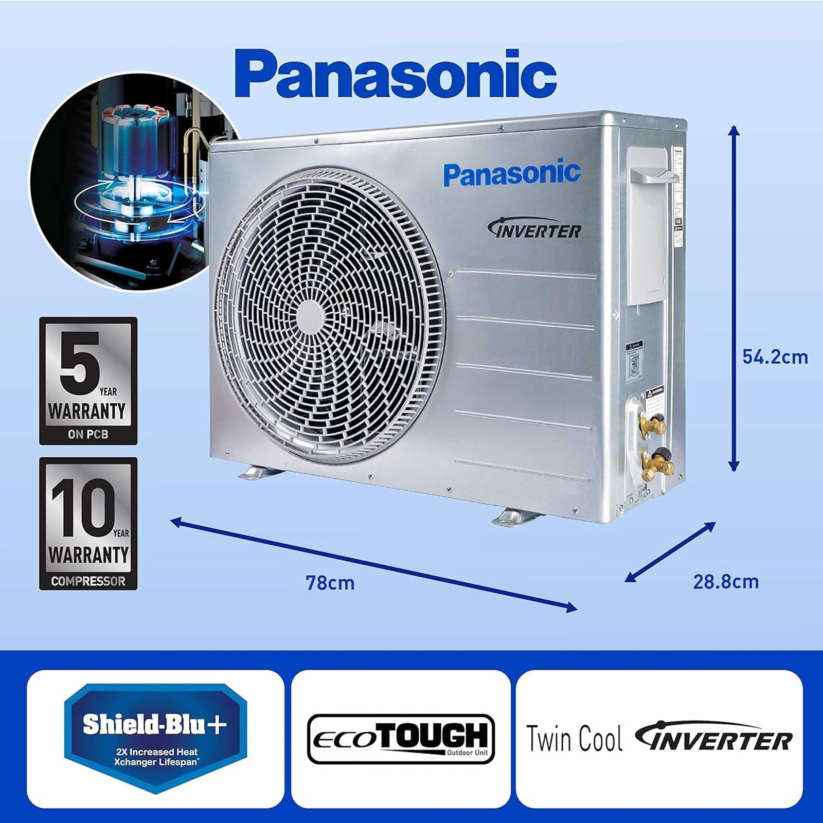 Panasonic KZ 7 in 1 Convertible 1.5 Ton 3 Star Hot & Cold Split Smart AC with Voice Assistant (Copper Condenser, CS/CU-KZ18AKYF) Panasonic KZ 7 in 1 Convertible 1.5 Ton 3 Star Hot & Cold Split Smart AC with Voice Assistant (Copper Condenser, CS/CU-KZ18AKYF)_13