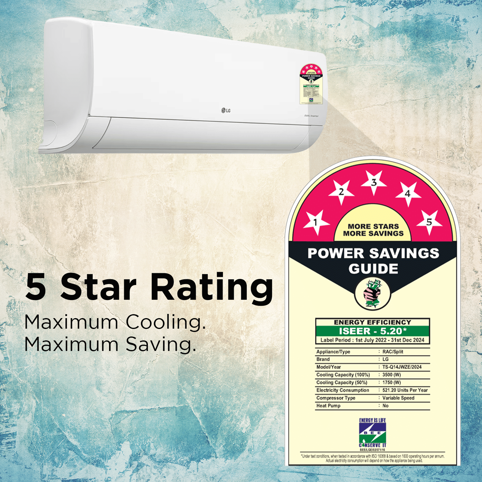 LG TS 6 in 1 Convertible 1 Ton 5 Star Dual Inverter Split Smart AC with Wi-Fi Supported (Copper Condenser, TS-Q14JWZE.AMLG) LG TS 6 in 1 Convertible 1 Ton 5 Star Dual Inverter Split Smart AC with Wi-Fi Supported (Copper Condenser, TS-Q14JWZE.AMLG)_5