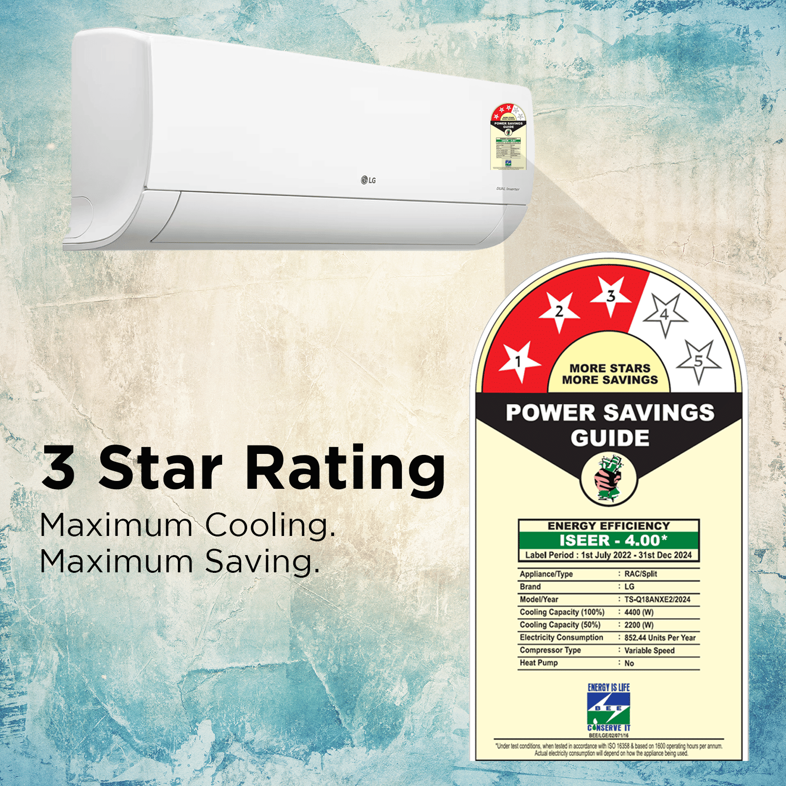 LG TS 6 in 1 Convertible 1.5 Ton 3 Star Dual Inverter Split AC with HD Filter (Copper Condenser, TS-Q18ANXE.AMLG) LG TS 6 in 1 Convertible 1.5 Ton 3 Star Dual Inverter Split AC with HD Filter (Copper Condenser, TS-Q18ANXE.AMLG)_5