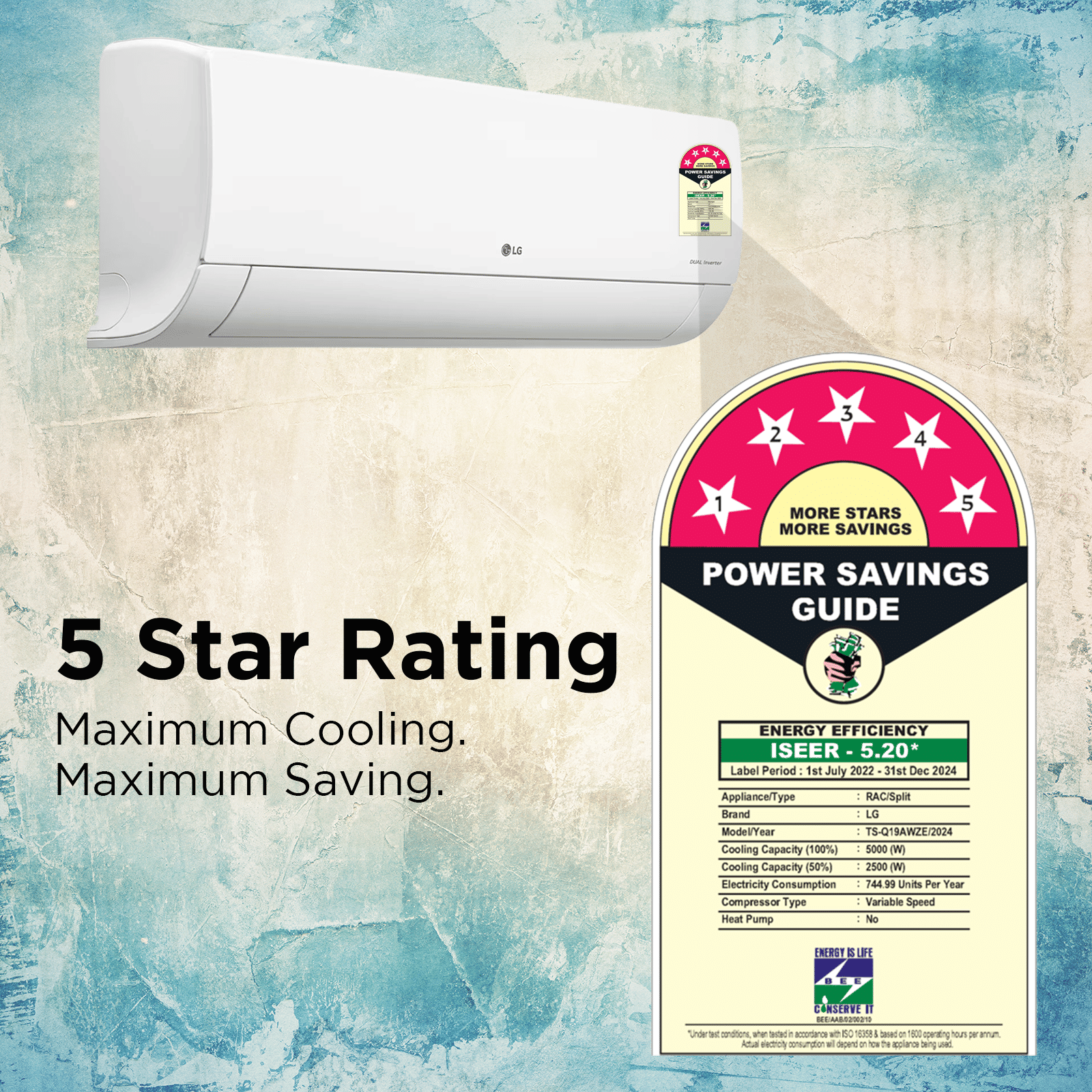 LG TS 6 in 1 Convertible 1.5 Ton 5 Star Dual Inverter Split Smart AC with Wi-Fi Supported (Copper Condenser, TS-Q19AWZE.AMLG) LG TS 6 in 1 Convertible 1.5 Ton 5 Star Dual Inverter Split Smart AC with Wi-Fi Supported (Copper Condenser, TS-Q19AWZE.AMLG)_5
