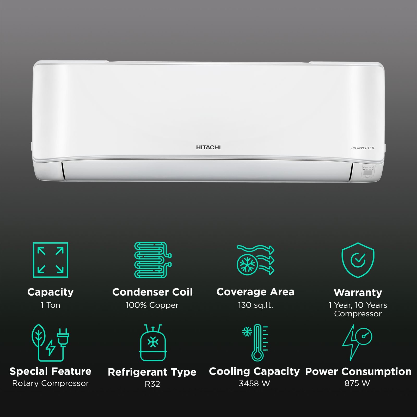 HITACHI Toushi Plus 5200XL 1 Ton 5 Star Inverter Split AC (Copper Condenser, Anti-bacterial Superfine Mesh Filter, RAS.E512PCAIBS) HITACHI Toushi Plus 5200XL 1 Ton 5 Star Inverter Split AC (Copper Condenser, Anti-bacterial Superfine Mesh Filter, RAS.E512PCAIBS)_2