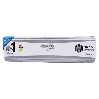 Haier Super Heavy Duty 7 in 1 Convertible 2.2 Ton 3 Star Hexa Inverter Split AC with Frost Self Clean (Copper Condenser, HSU72SHD-AOW3BN-INV)