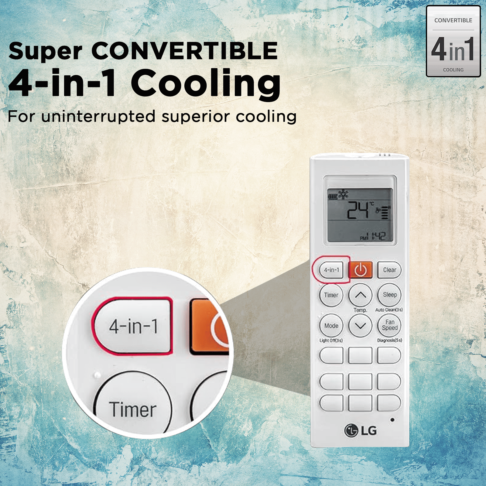LG TW 4 in 1 Convertible 1.5 Ton 5 Star Dual Inverter Window AC with Dust Filter (Copper Condenser, TW-Q18WUZA.ASLG)_16
