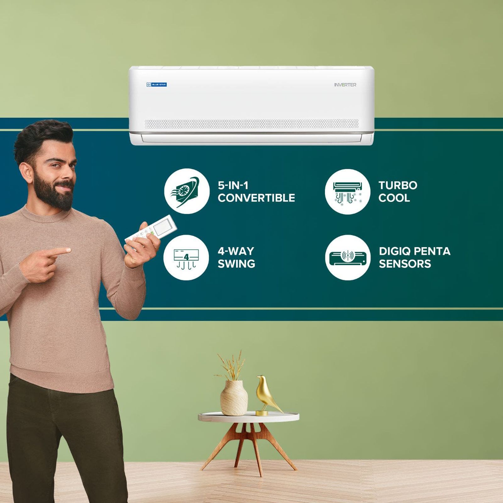 Blue Star M Series 5 in 1 Convertible 1 Ton 3 Star Inverter Split AC with DigiQ Penta Sensor (Copper Condenser, ID312MNU) Blue Star M Series 5 in 1 Convertible 1 Ton 3 Star Inverter Split AC with DigiQ Penta Sensor (Copper Condenser, ID312MNU)_16