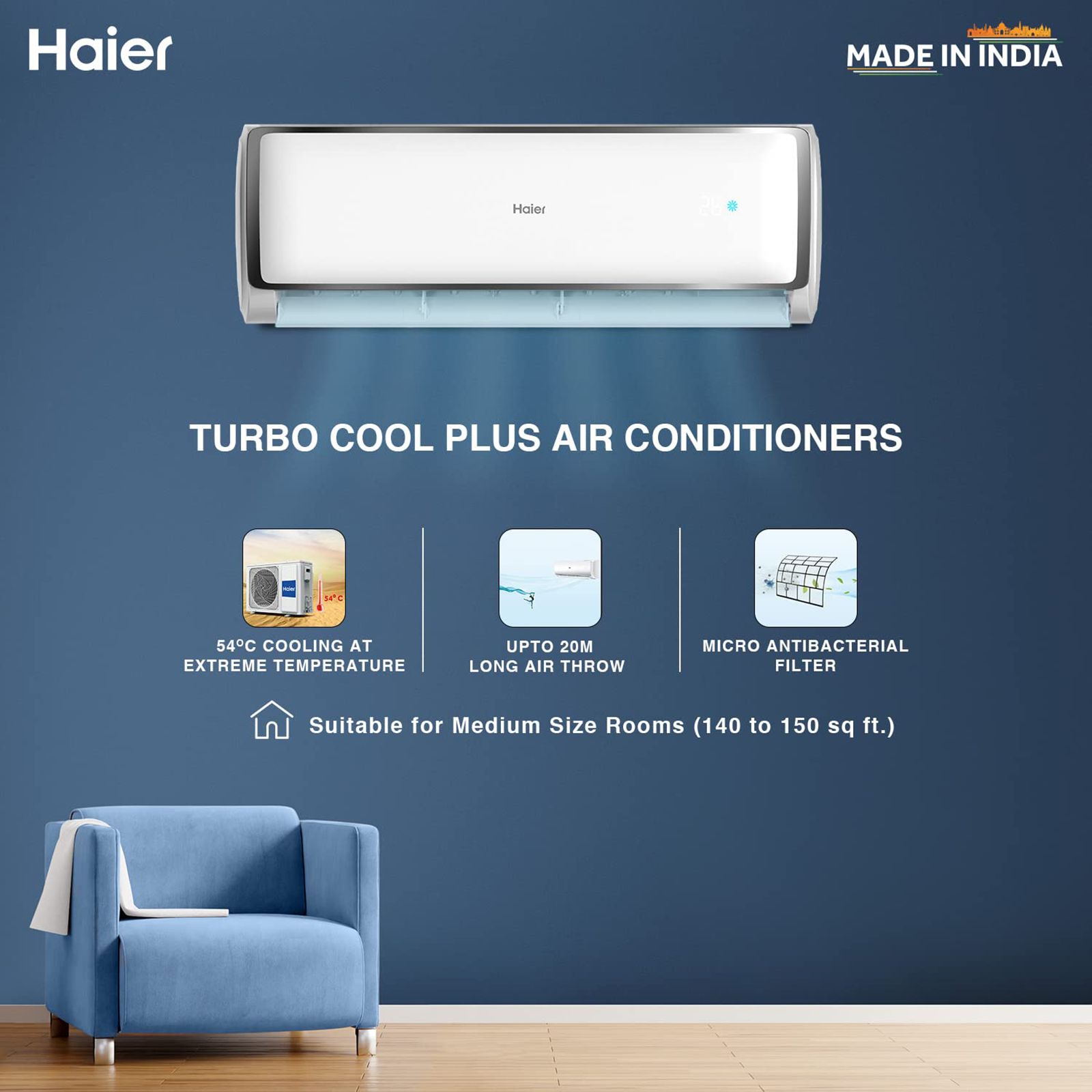 Haier Turbocool 1.6 Ton 3 Star Fixed Speed Split AC (Copper Condenser, Anti Dust Filter, HSU19T-TXS3BE-FS) Haier Turbocool 1.6 Ton 3 Star Fixed Speed Split AC (Copper Condenser, Anti Dust Filter, HSU19T-TXS3BE-FS)_15