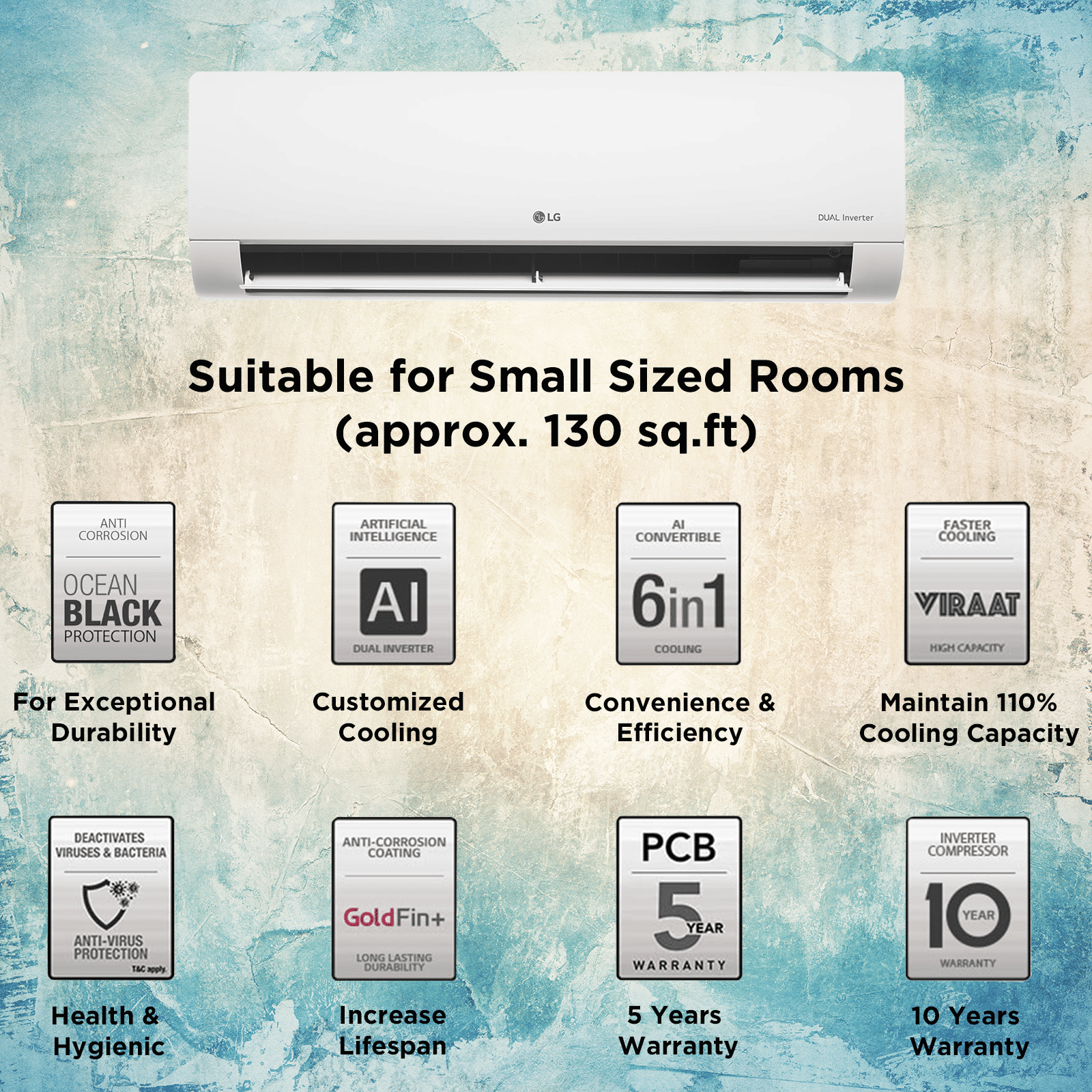 LG TS 6 in 1 Convertible 1.5 Ton 5 Star Dual Inverter Split AC with AI Technology (Copper Condenser, TS-Q19HNZE) LG TS 6 in 1 Convertible 1.5 Ton 5 Star Dual Inverter Split AC with AI Technology (Copper Condenser, TS-Q19HNZE)_4