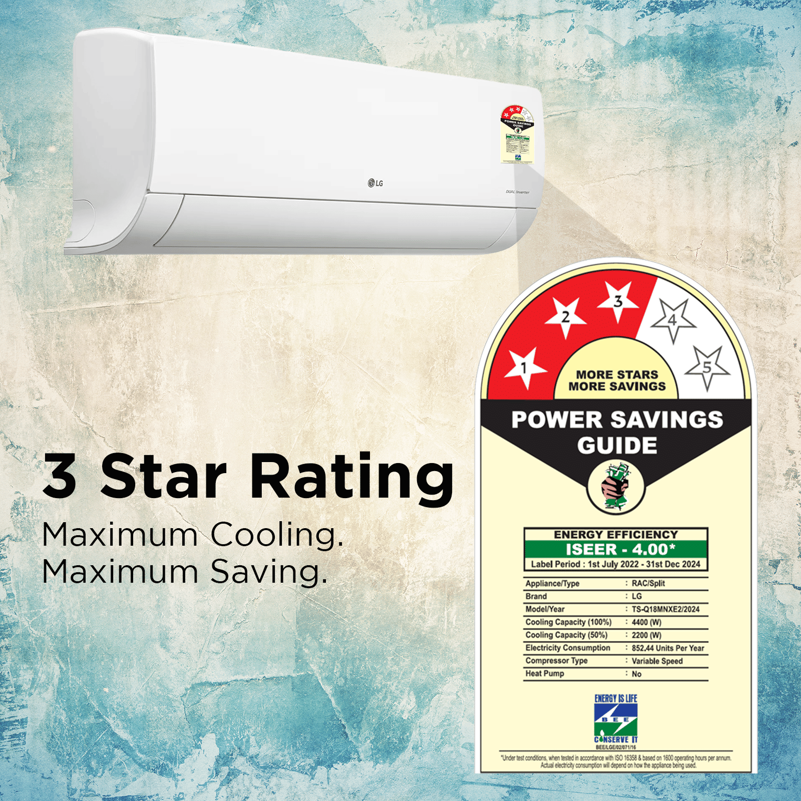LG TS 6 in 1 Convertible 1.5 Ton 3 Star Dual Inverter Split AC with Smart Diagnosis System (Copper Condenser, TS-Q18MNXE.AMLG) LG TS 6 in 1 Convertible 1.5 Ton 3 Star Dual Inverter Split AC with Smart Diagnosis System (Copper Condenser, TS-Q18MNXE.AMLG)_5