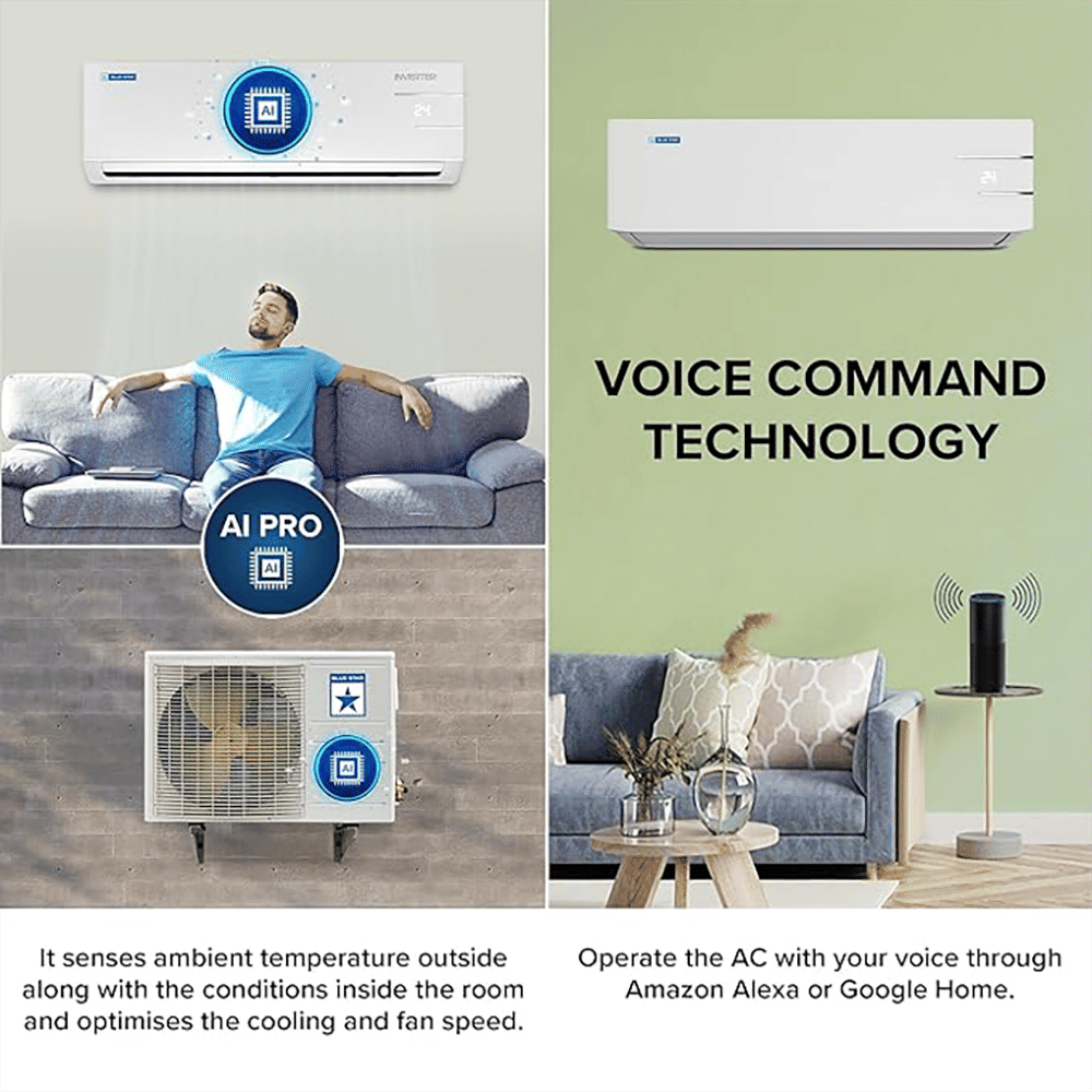Blue Star Y Series 5 in 1 Convertible 1 Ton 5 Star Inverter Split AC with Turbo Cool ( Copper Condenser, IC512YNUR) Blue Star Y Series 5 in 1 Convertible 1 Ton 5 Star Inverter Split AC with Turbo Cool ( Copper Condenser, IC512YNUR)_15