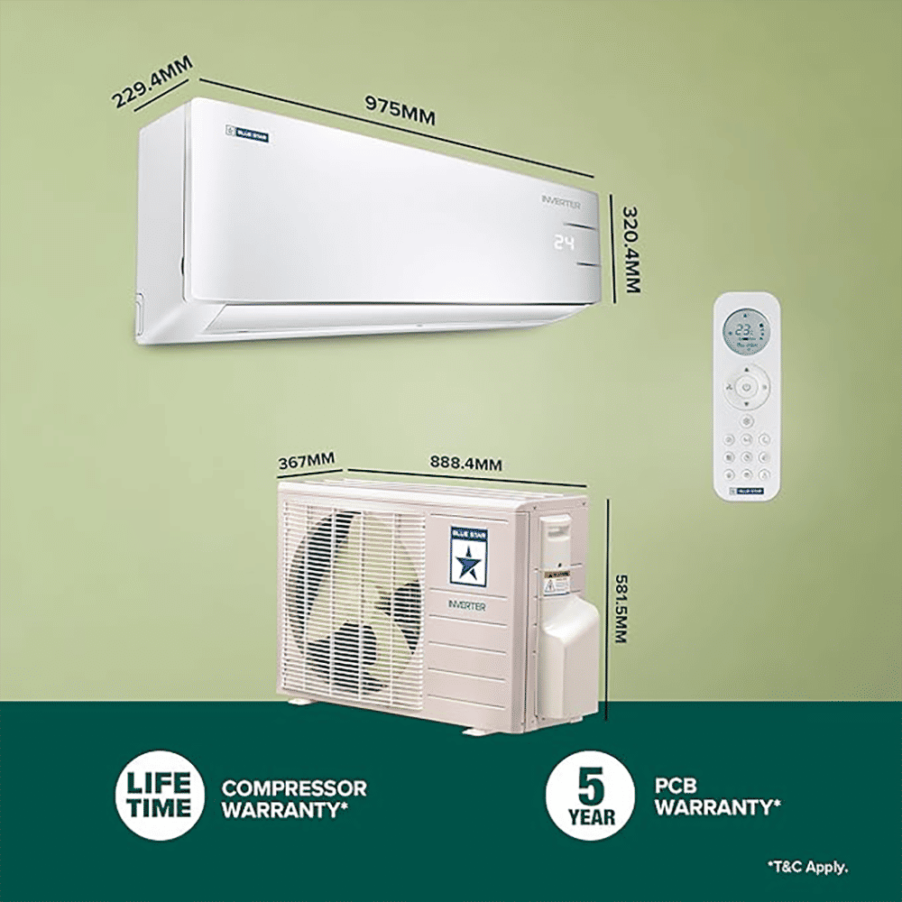 Blue Star Y Series 5 in 1 Convertible 1.5 Ton 5 Star Inverter Split Smart AC with Voice Command Technology (Copper Condenser, IC518YNURS)_10