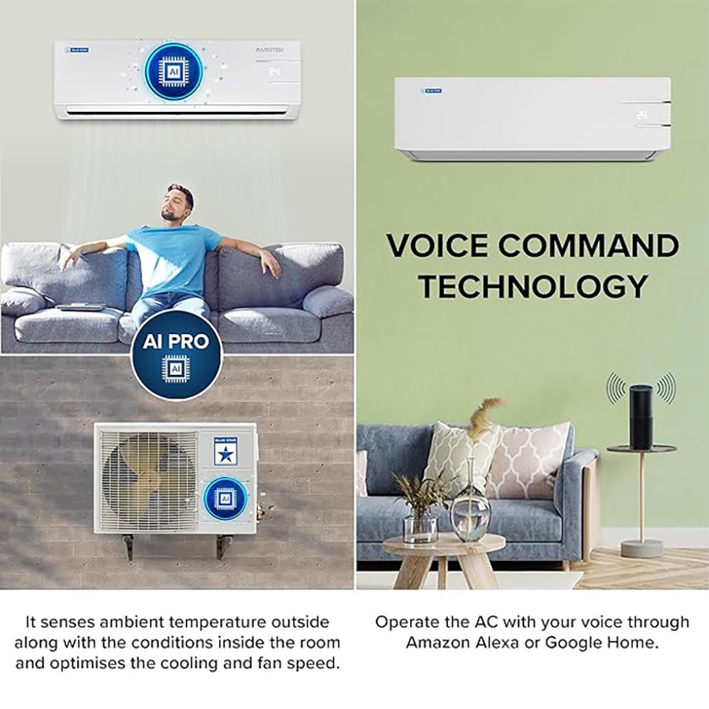 Blue Star Y Series 5 in 1 Convertible 1.5 Ton 5 Star Inverter Split Smart AC with Voice Command Technology (Copper Condenser, IC518YNURS)_13