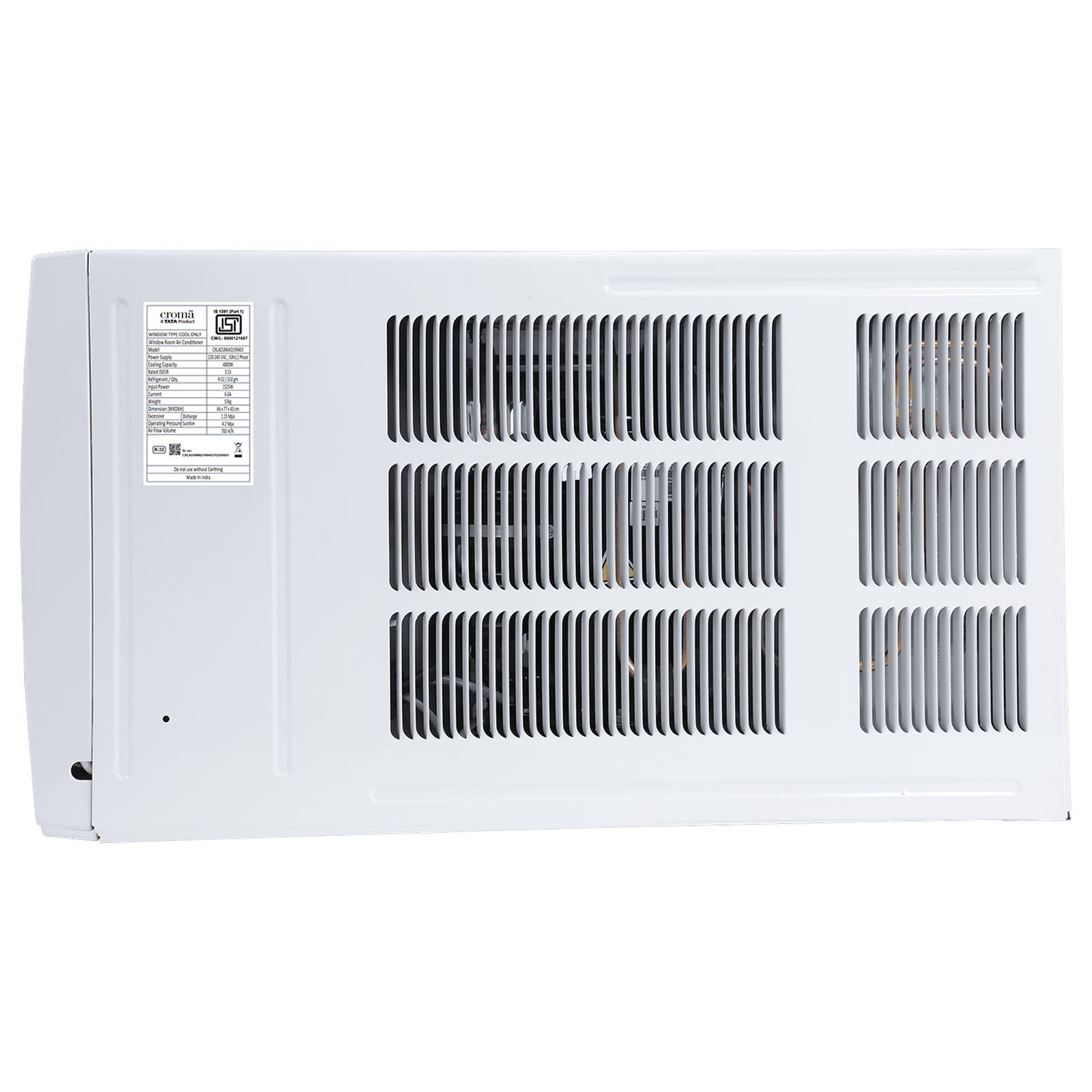 Croma 1.5 Ton 3 Star Fixed Speed Window AC (Copper Condenser, Dust Filter, CRLA018WAD199403) Croma 1.5 Ton 3 Star Fixed Speed Window AC (Copper Condenser, Dust Filter, CRLA018WAD199403)_9