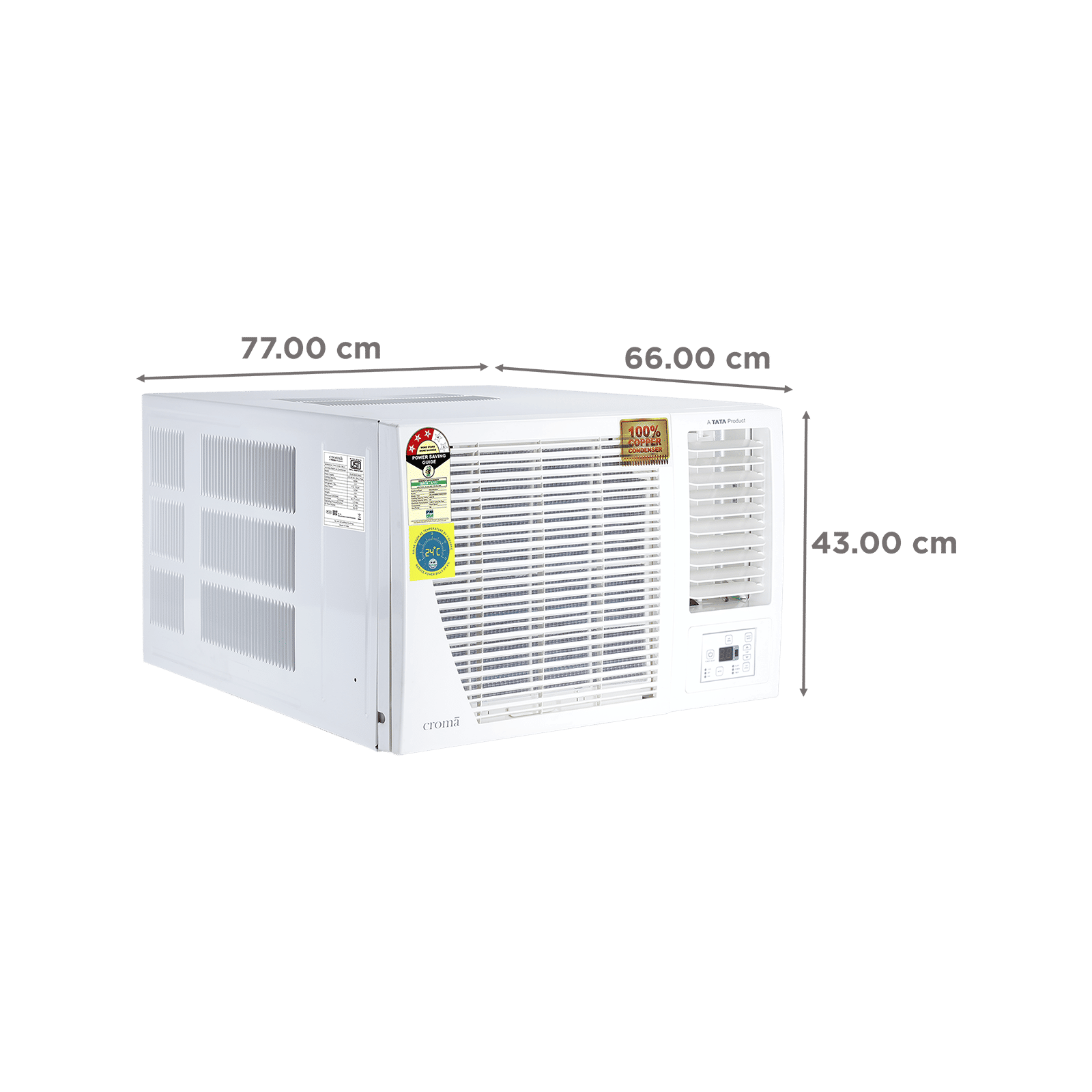 Croma 1.5 Ton 3 Star Fixed Speed Window AC (Copper Condenser, Dust Filter, CRLA018WAD199403) Croma 1.5 Ton 3 Star Fixed Speed Window AC (Copper Condenser, Dust Filter, CRLA018WAD199403)_4