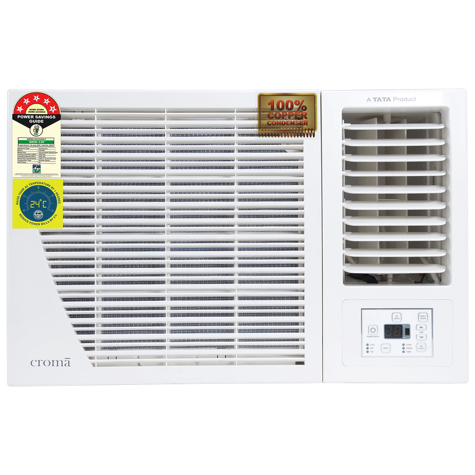 Croma 4 in 1 Convertible 1.5 Ton 5 Star Inverter Window AC with Dust Filter (Copper Condenser, CRLA018WIF199404)_1