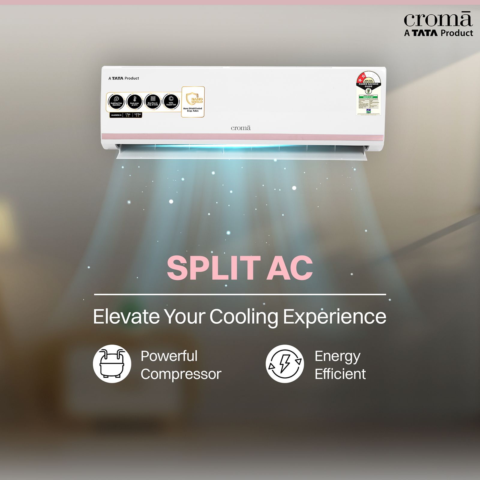 Croma 1.5 Ton 2 Star Split AC (Copper Condenser, Dust Filter) Croma 1.5 Ton 2 Star Split AC (Copper Condenser, Dust Filter)_11
