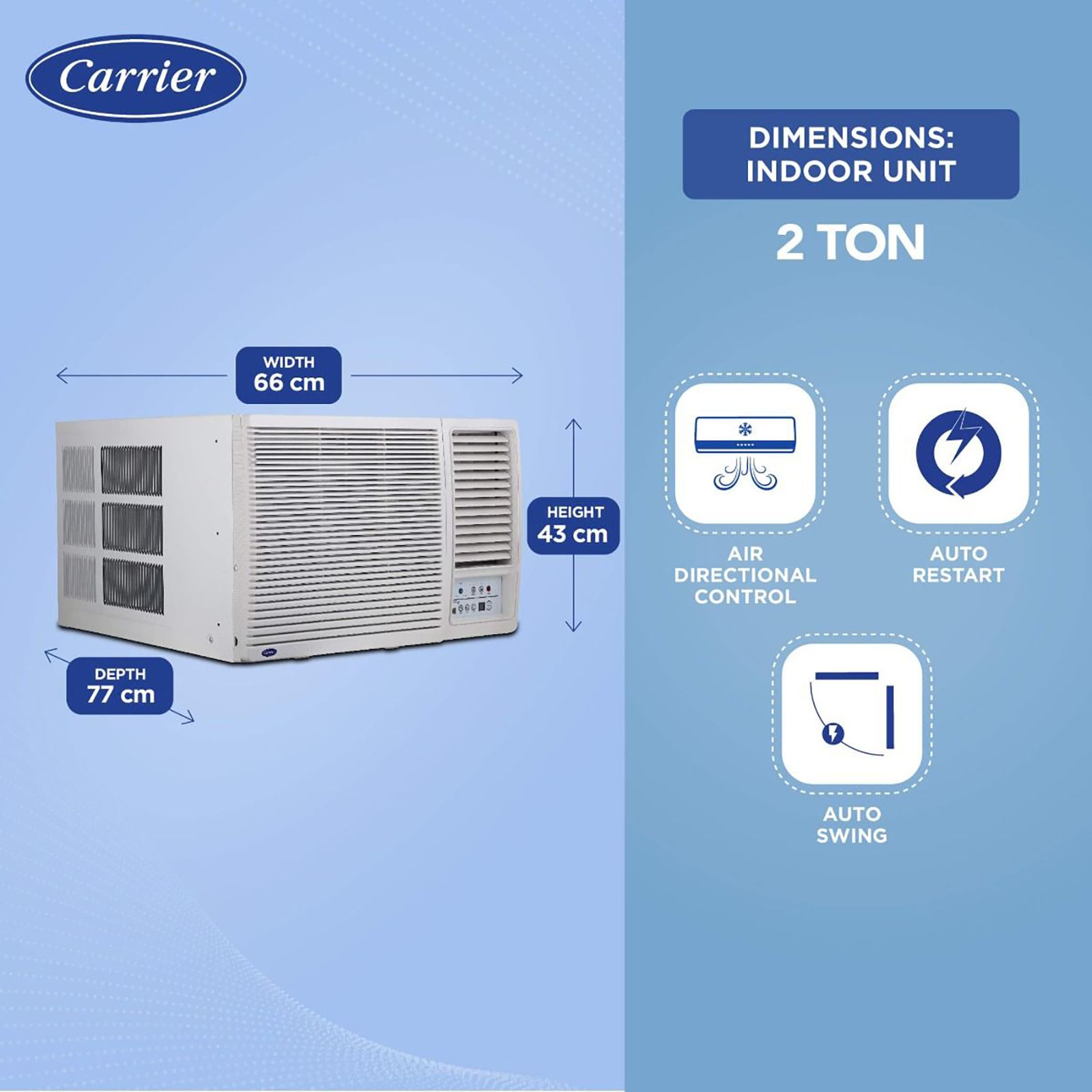 Carrier Estrella Ex 2 Ton 3 Star Fixed Speed Window AC (Copper Condenser, Dust Filter, CAW24EC3R32F0) Carrier Estrella Ex 2 Ton 3 Star Fixed Speed Window AC (Copper Condenser, Dust Filter, CAW24EC3R32F0)_14