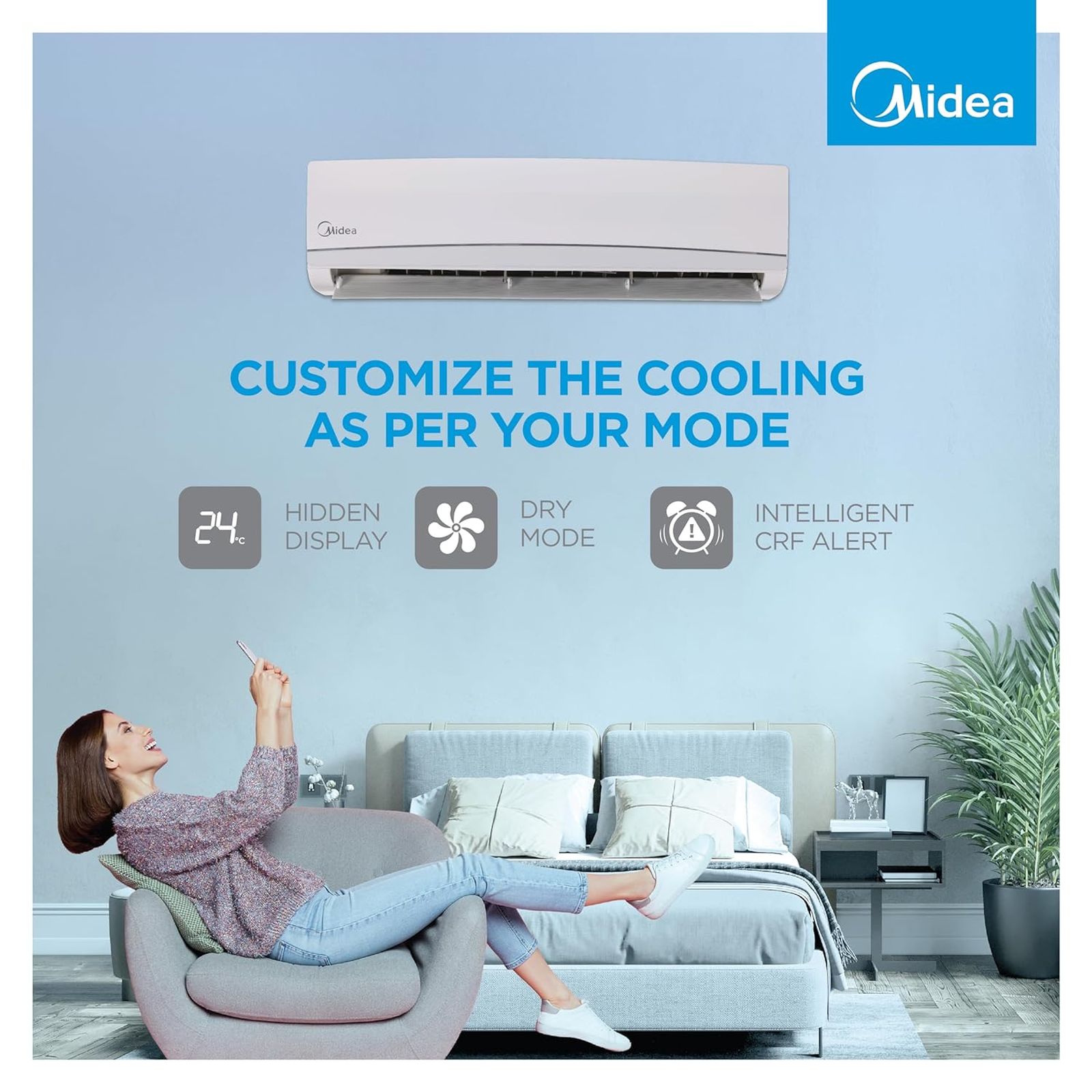 Midea Santis Pro Deluxe 4 in 1 Convertible 2 Ton 3 Star Inverter Split AC with Auto Cleanser (Copper Condenser, MAI24SD3R32F0) Midea Santis Pro Deluxe 4 in 1 Convertible 2 Ton 3 Star Inverter Split AC with Auto Cleanser (Copper Condenser, MAI24SD3R32F0)_8