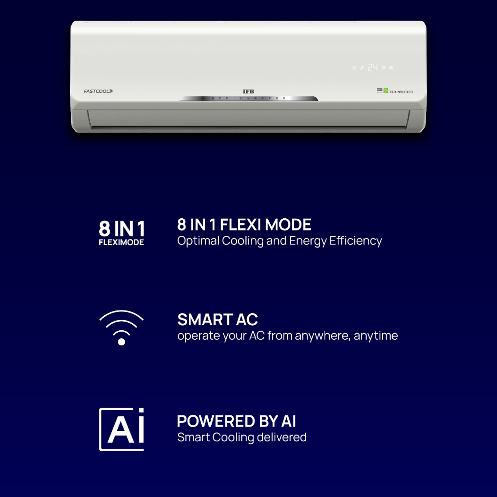 IFB Summer Series 8 in 1 Convertible 1 Ton 3 Star Inverter Split Smart AC with Wi-Fi Supported (Copper Condenser, CI1332D113GN1)_11