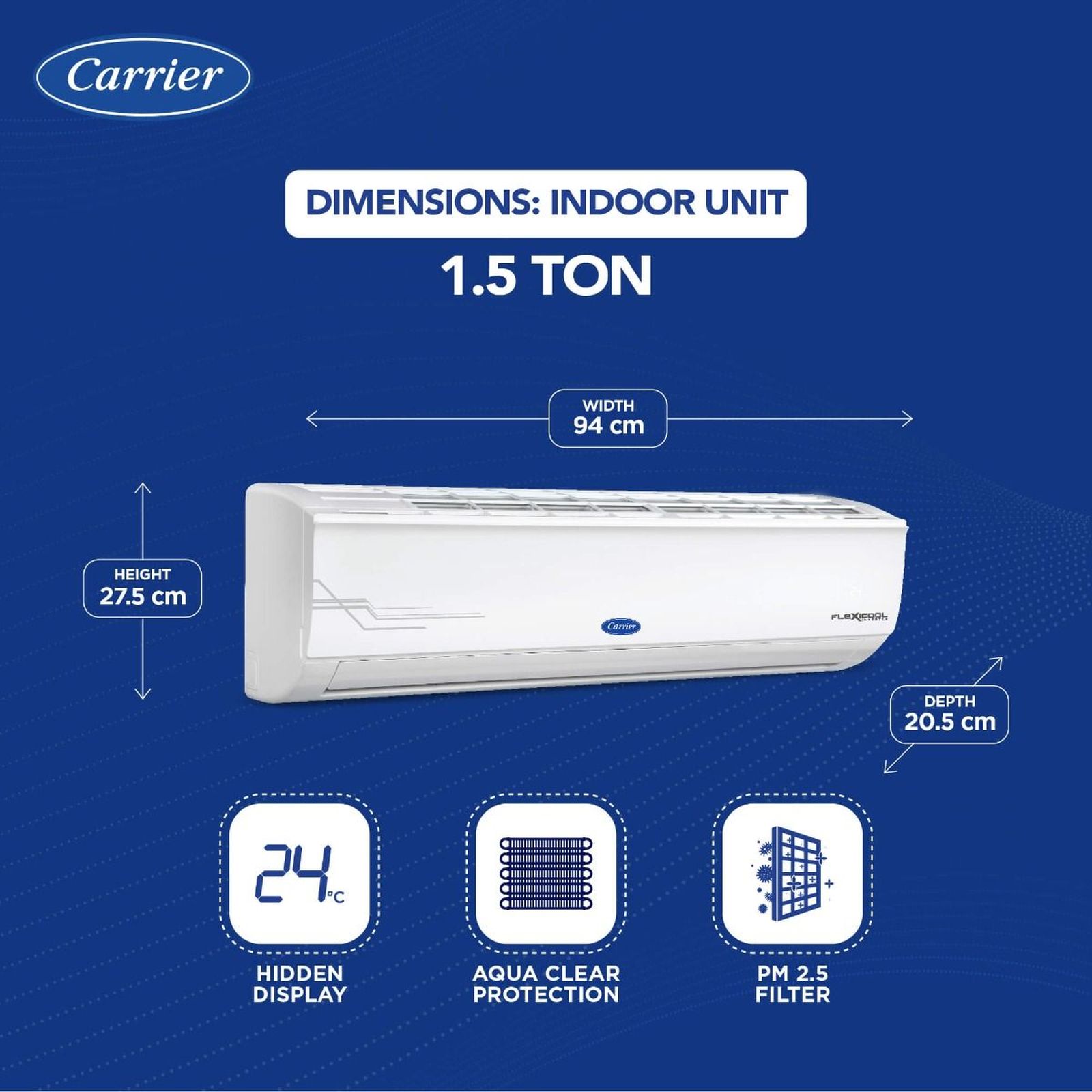 Carrier Ester Neo Exi 6 in 1 Convertible 1.5 Ton 4 Star Inverter Split AC with Auto Cleanser (Copper Condenser, CAI18ES4R33F0)_7