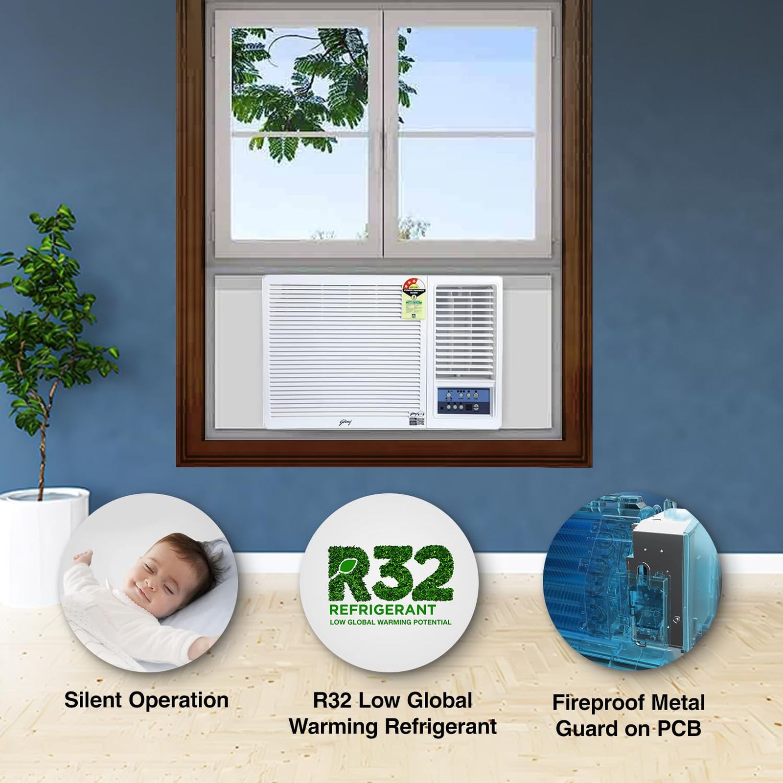 Godrej 1.5 Ton 3 Star Fixed Speed Window AC (Copper Condenser, Anti Dust Filter, WFC 18UTC3-WWA) Godrej 1.5 Ton 3 Star Fixed Speed Window AC (Copper Condenser, Anti Dust Filter, WFC 18UTC3-WWA)_7