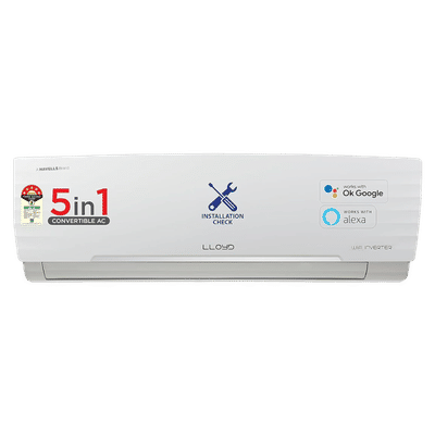 LLOYD 5 in 1 Convertible 1 Ton 5 Star Inverter Split Smart AC with Wi-Fi Supported (Copper Condenser, GLS12V5FWCXV)