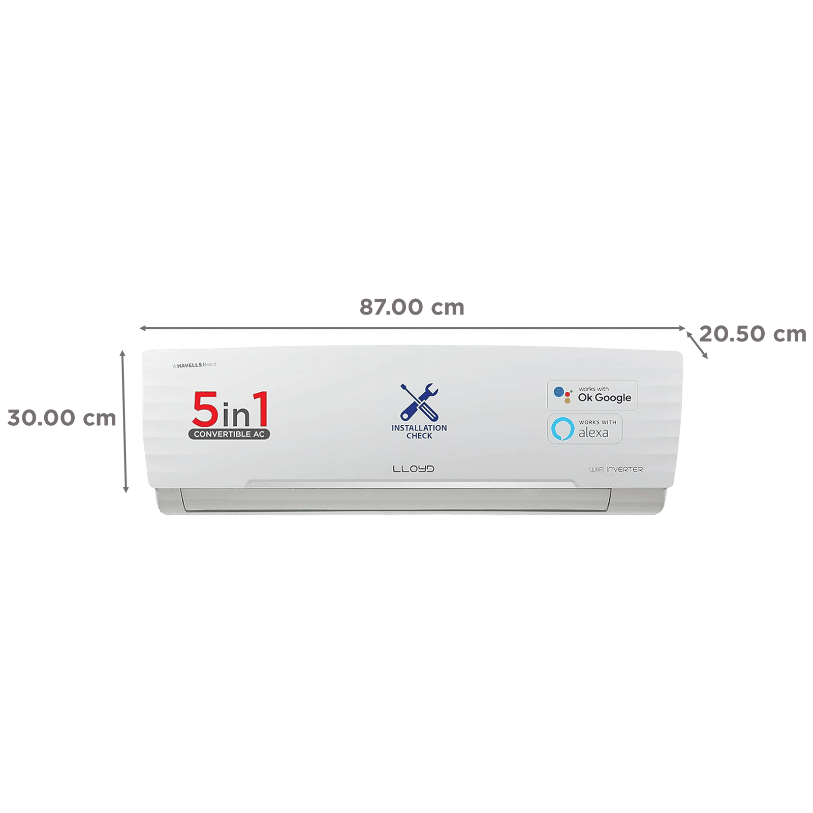 LLOYD 5 in 1 Convertible 1 Ton 5 Star Inverter Split Smart AC with Wi-Fi Supported (Copper Condenser, GLS12V5FWCXV)_3