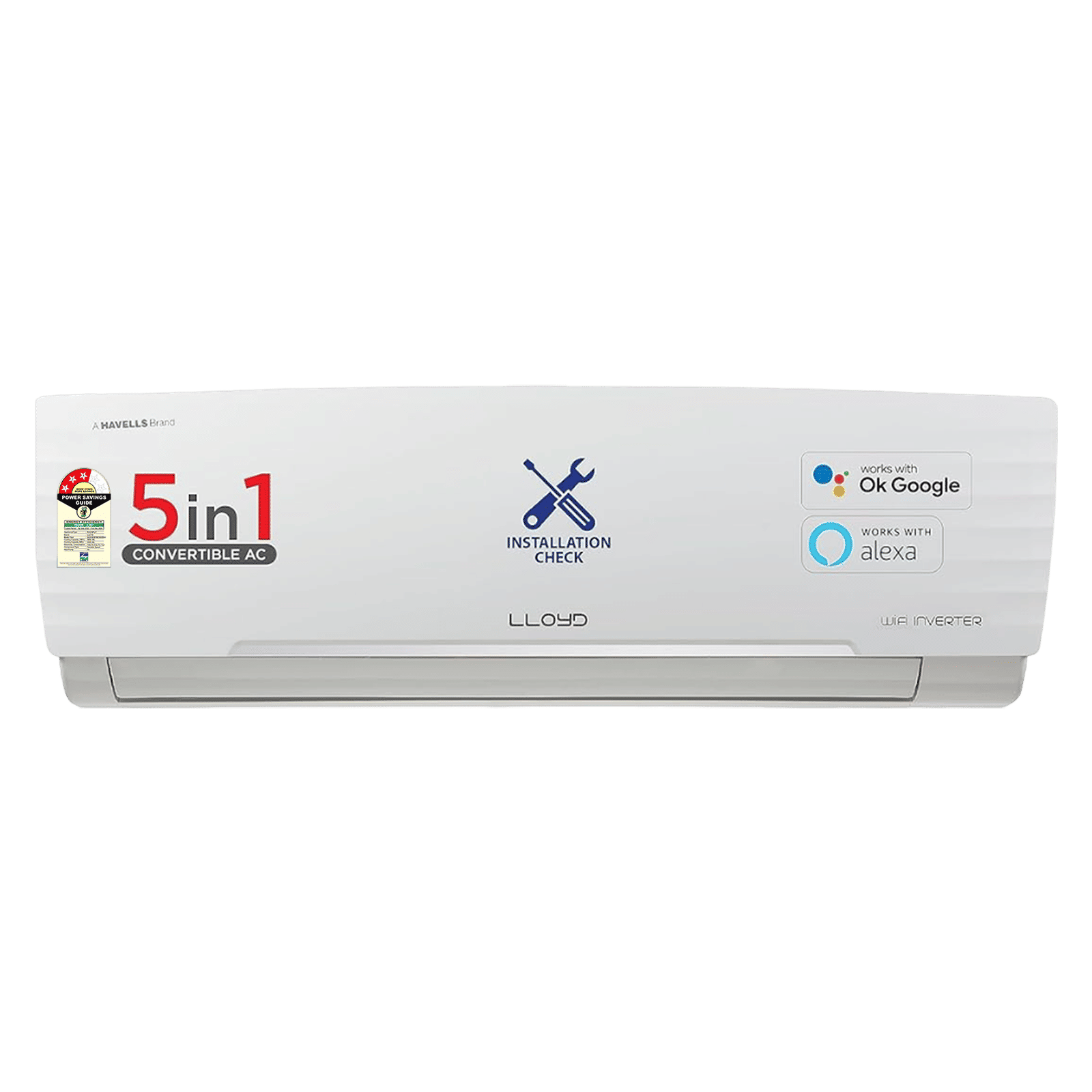 LLOYD 5 in 1 Convertible 1.5 Ton 3 Star Inverter Split Smart AC with Wi-Fi Supported (Copper Condenser, GLS18V3FWCXV) LLOYD 5 in 1 Convertible 1.5 Ton 3 Star Inverter Split Smart AC with Wi-Fi Supported (Copper Condenser, GLS18V3FWCXV)_1