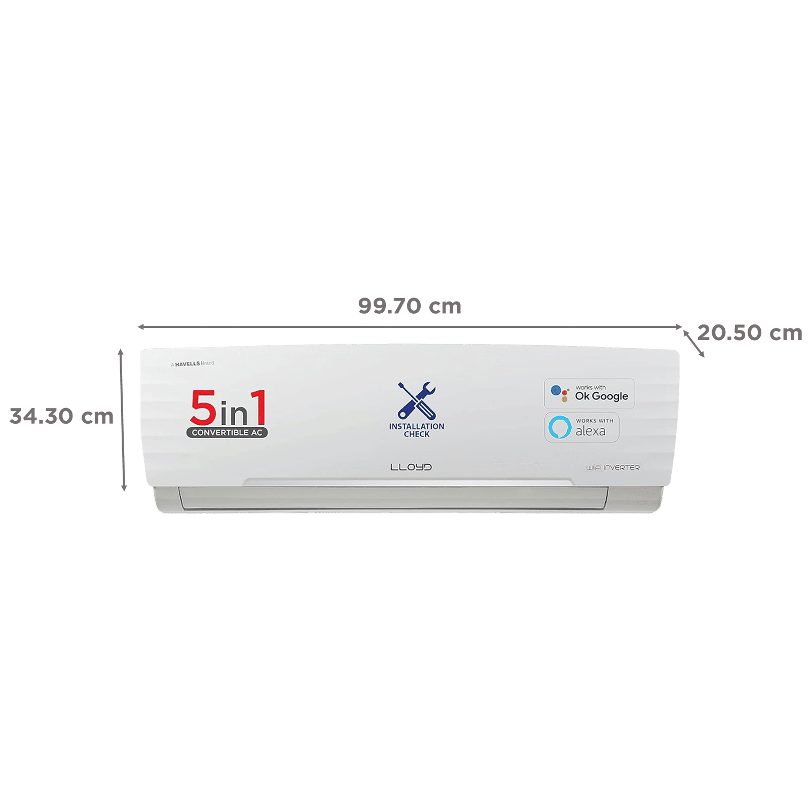 LLOYD 5 in 1 Convertible 1.5 Ton 3 Star Inverter Split Smart AC with Wi-Fi Supported (Copper Condenser, GLS18V3FWCXV) LLOYD 5 in 1 Convertible 1.5 Ton 3 Star Inverter Split Smart AC with Wi-Fi Supported (Copper Condenser, GLS18V3FWCXV)_4