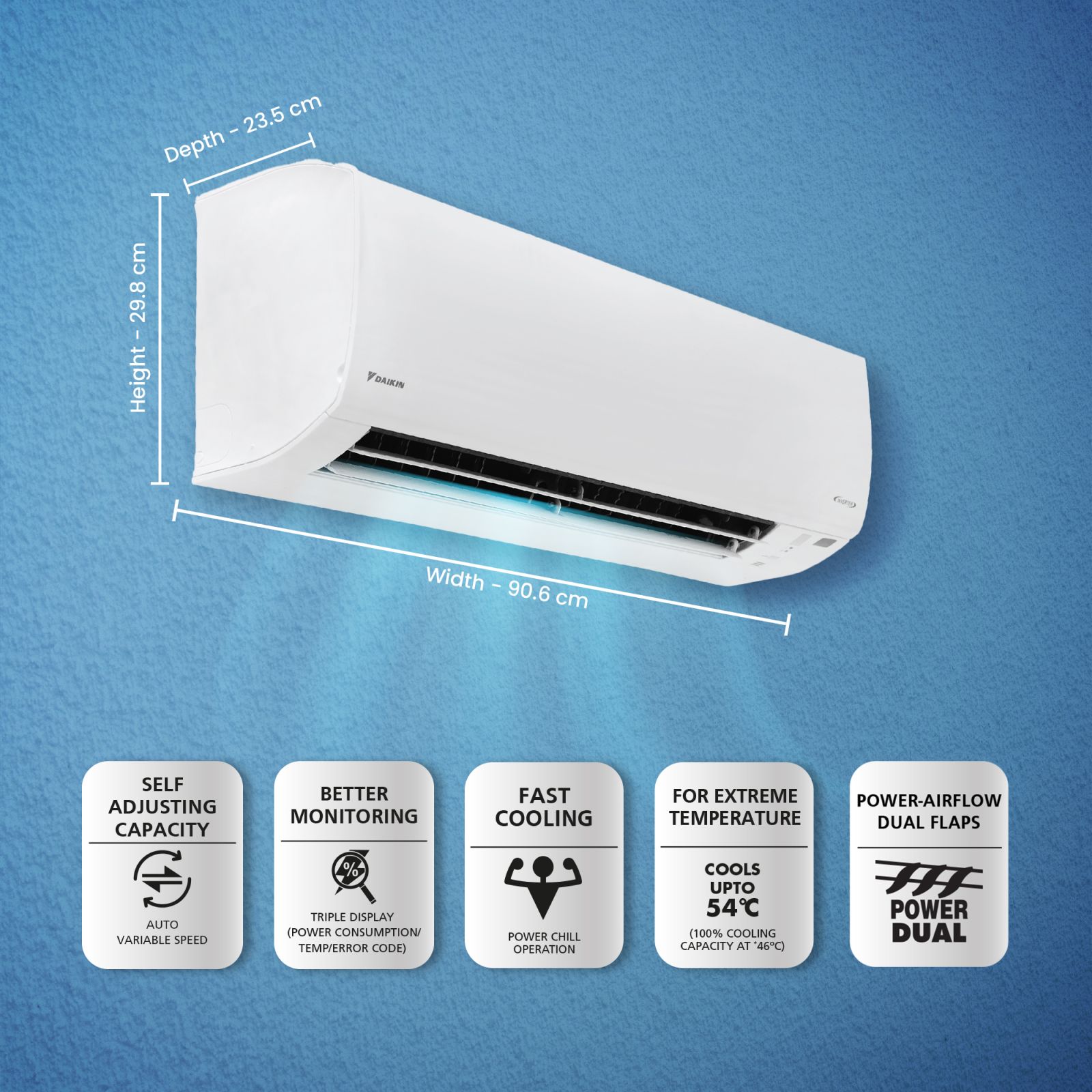 DAIKIN Premium Series 1.5 Ton 5 Star Inverter Split AC (Copper Condenser, PM 2.5 Filter, ATKM50UV16VA) DAIKIN Premium Series 1.5 Ton 5 Star Inverter Split AC (Copper Condenser, PM 2.5 Filter, ATKM50UV16VA)_5