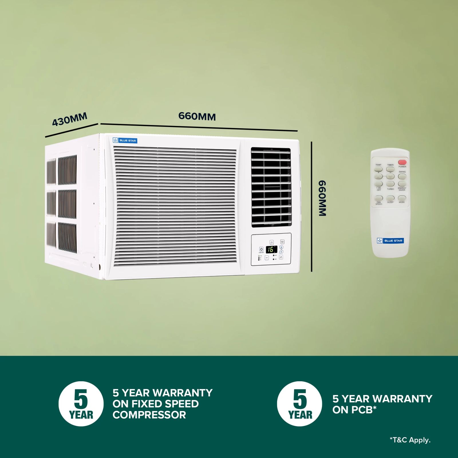 Blue Star P Series 1.5 Ton 3 Star Fixed Speed Window AC (Copper Condenser, WFD318P) Blue Star P Series 1.5 Ton 3 Star Fixed Speed Window AC (Copper Condenser, WFD318P)_9