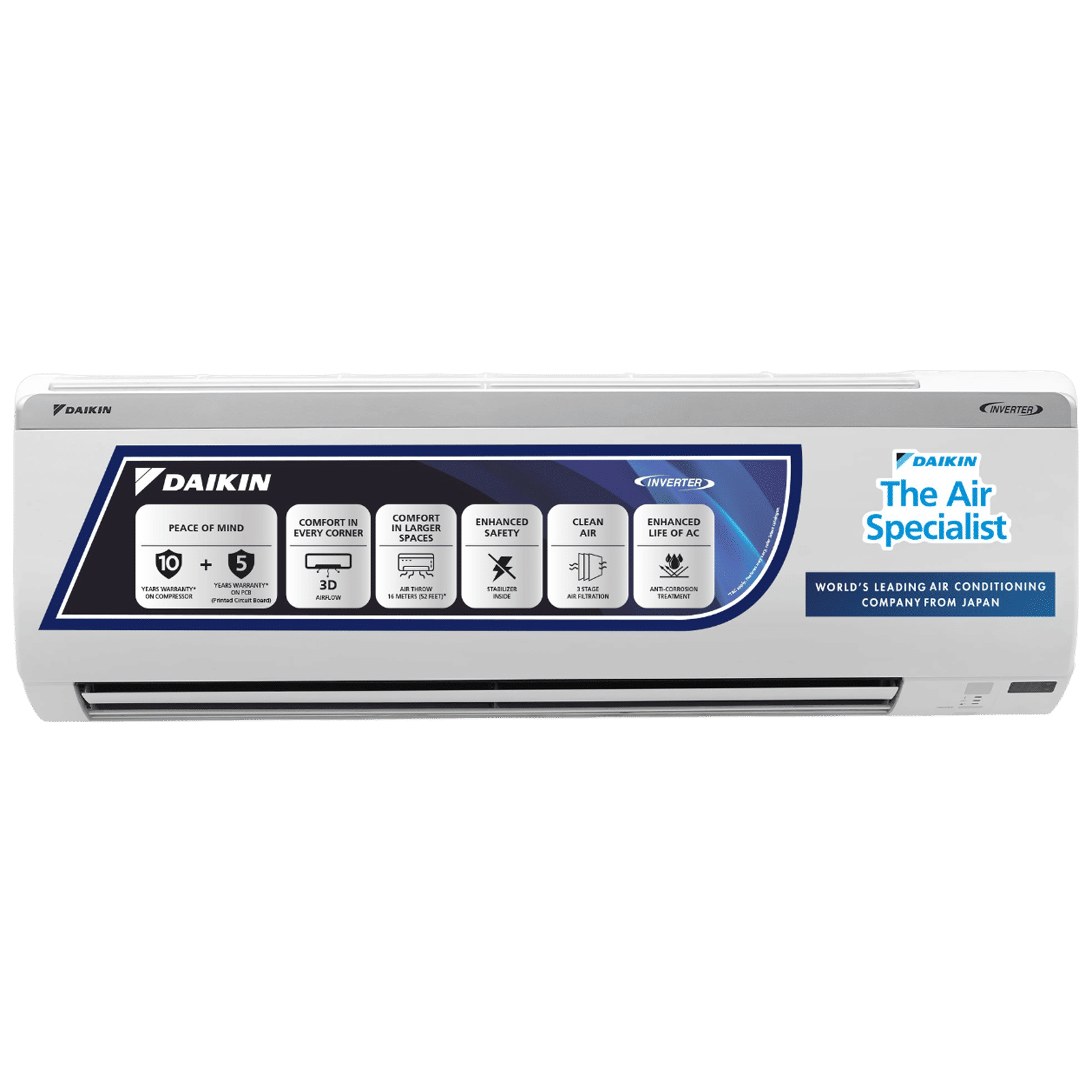 DAIKIN Premium Series 1.5 Ton 3 Star Inverter Split AC ( Copper Condenser, PM 2.5 Filter, FTKL50UV16V/U/V3) DAIKIN Premium Series 1.5 Ton 3 Star Inverter Split AC ( Copper Condenser, PM 2.5 Filter, FTKL50UV16V/U/V3)_1