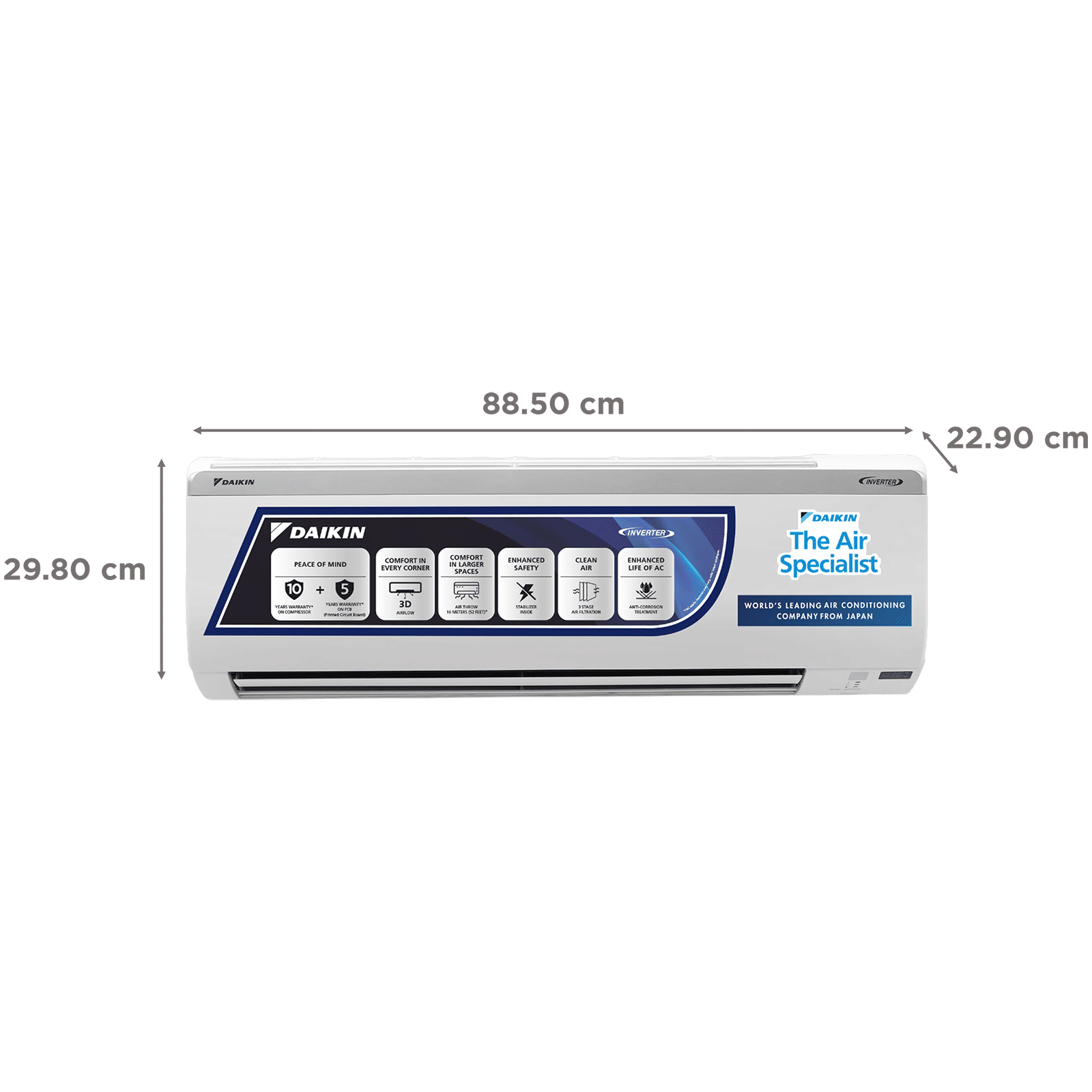 DAIKIN Premium Series 1.5 Ton 3 Star Inverter Split AC ( Copper Condenser, PM 2.5 Filter, FTKL50UV16V/U/V3) DAIKIN Premium Series 1.5 Ton 3 Star Inverter Split AC ( Copper Condenser, PM 2.5 Filter, FTKL50UV16V/U/V3)_4