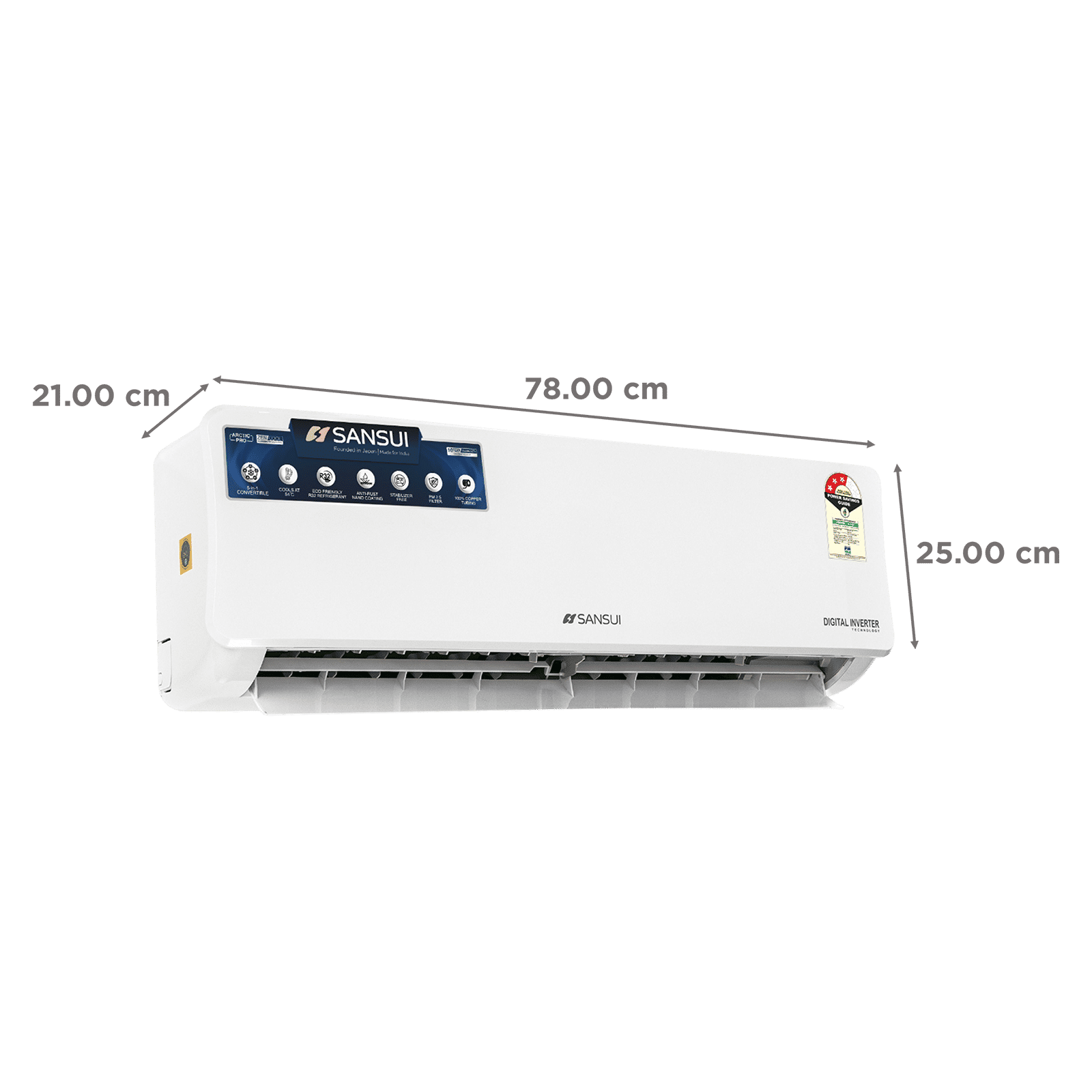 SANSUI Arctic Pro 5 in 1 Convertible 1 Ton 3 Star Inverter Split AC with PM 2.5 Filter ( Copper Condenser, JSE123SI24A1) SANSUI Arctic Pro 5 in 1 Convertible 1 Ton 3 Star Inverter Split AC with PM 2.5 Filter ( Copper Condenser, JSE123SI24A1)_4